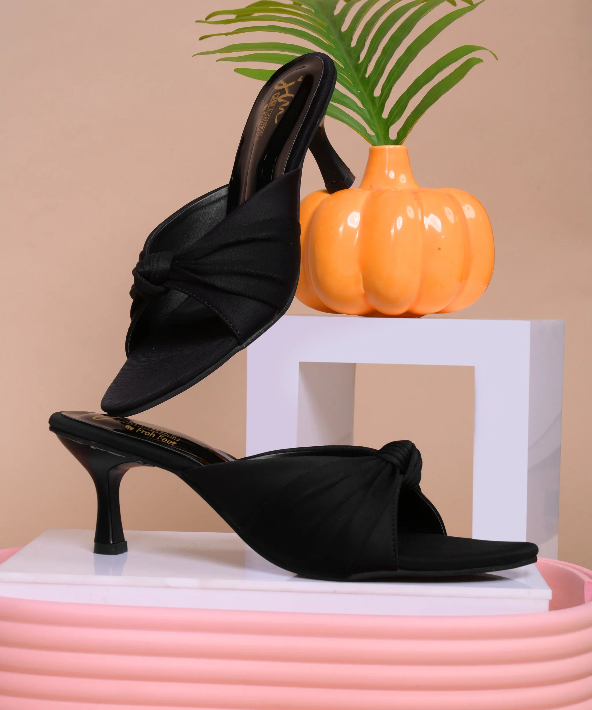 Modern Chic Knot Strap Mule Heels