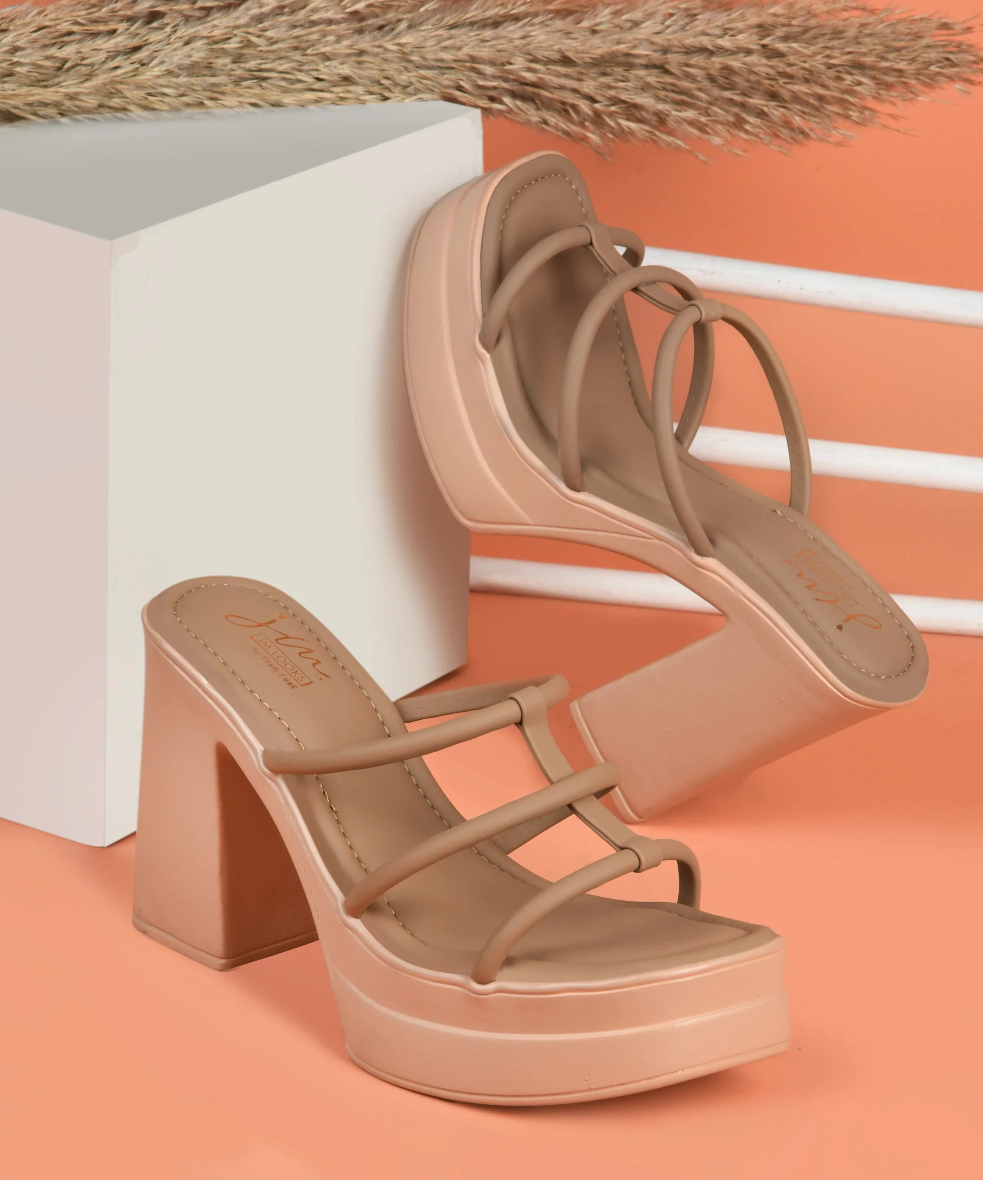Strappy Platform Heels for Women: Caged Block Heel Sandals