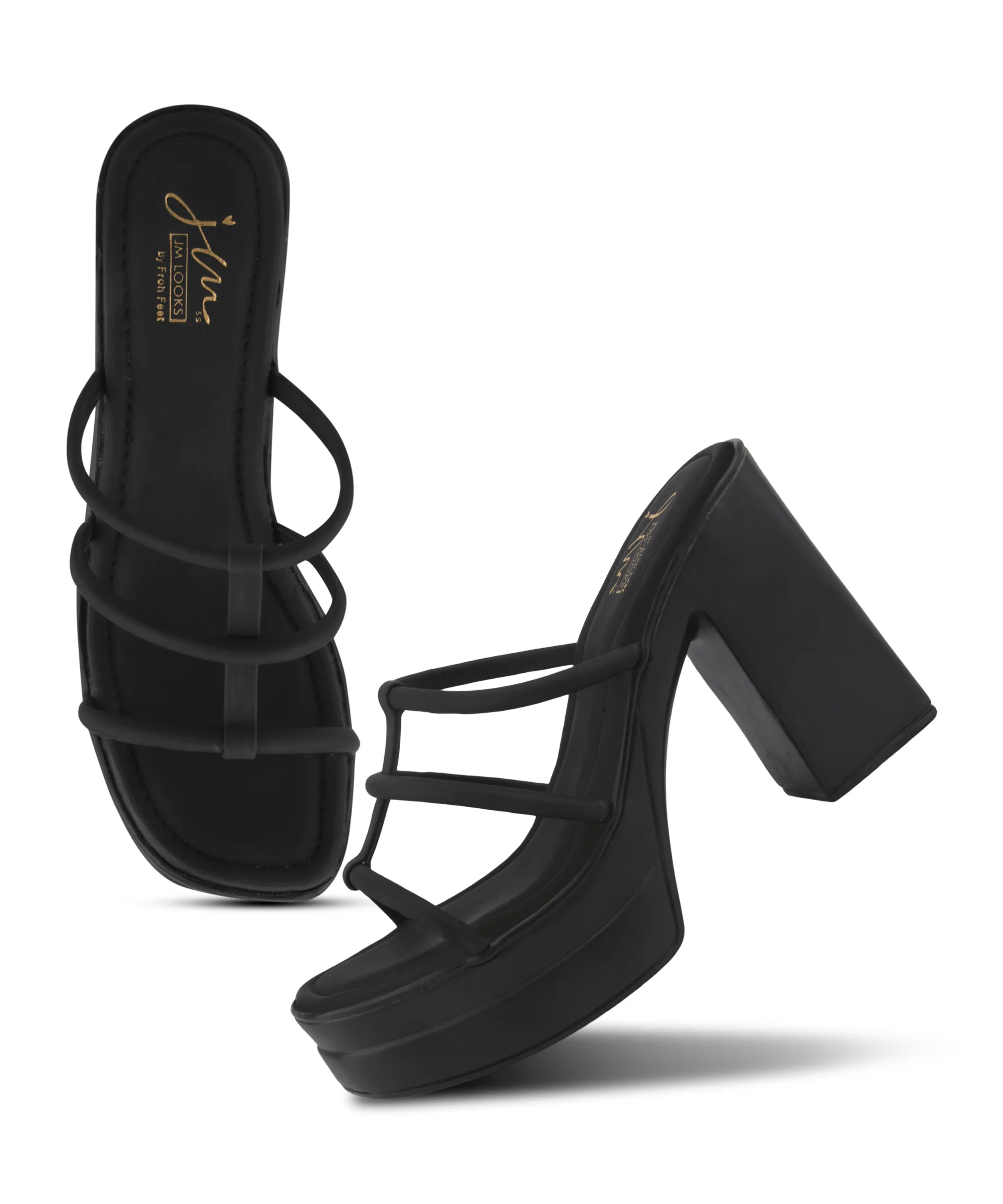 Strappy Platform Heels for Women: Caged Block Heel Sandals - Image 11