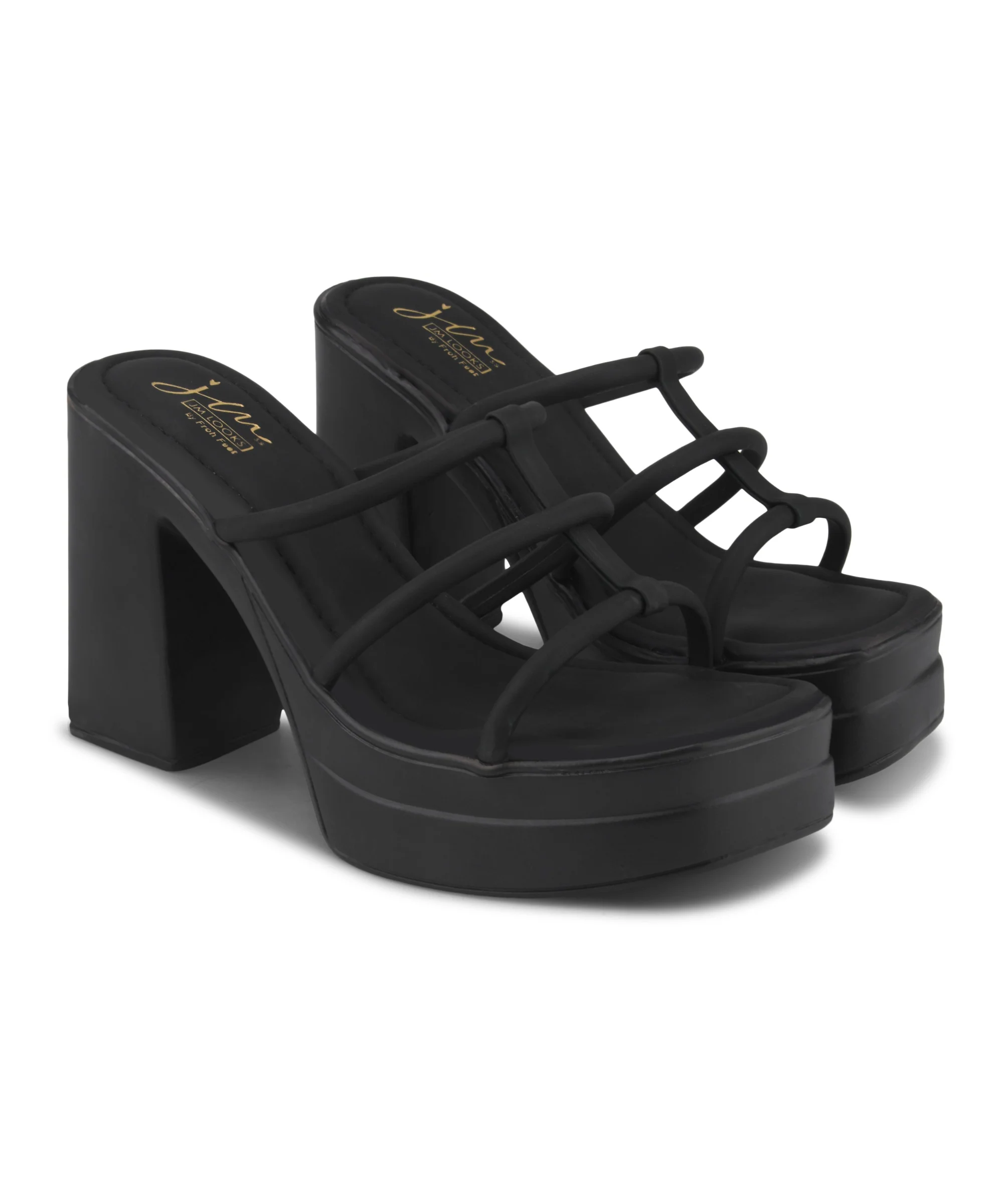 Strappy Platform Heels for Women: Caged Block Heel Sandals - Image 12