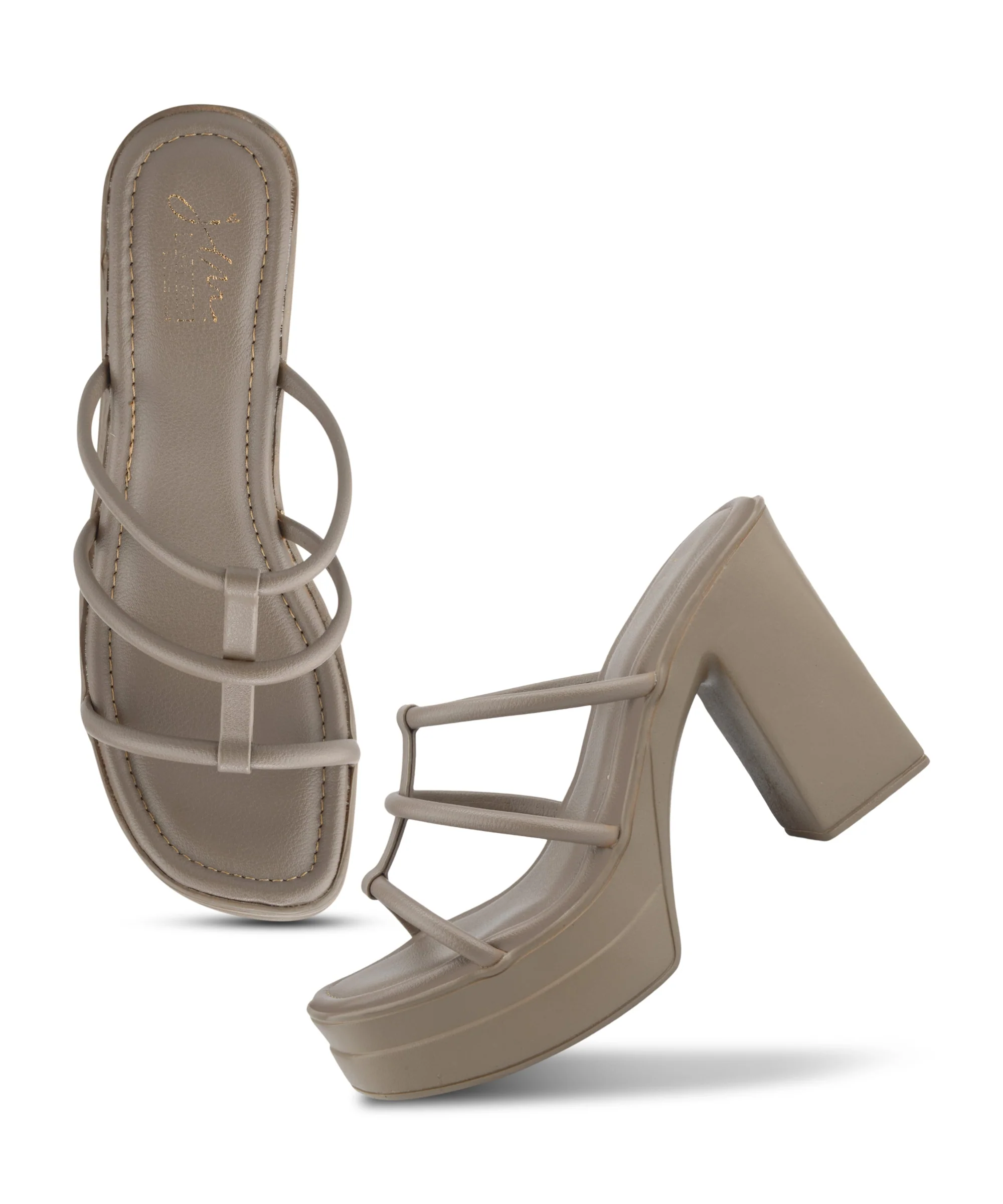Strappy Platform Heels for Women: Caged Block Heel Sandals - Image 17