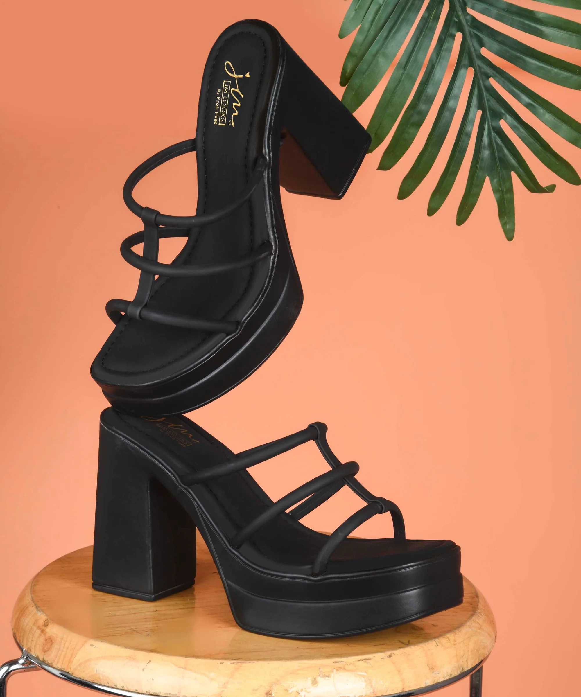 Strappy Platform Heels for Women: Caged Block Heel Sandals - Image 7