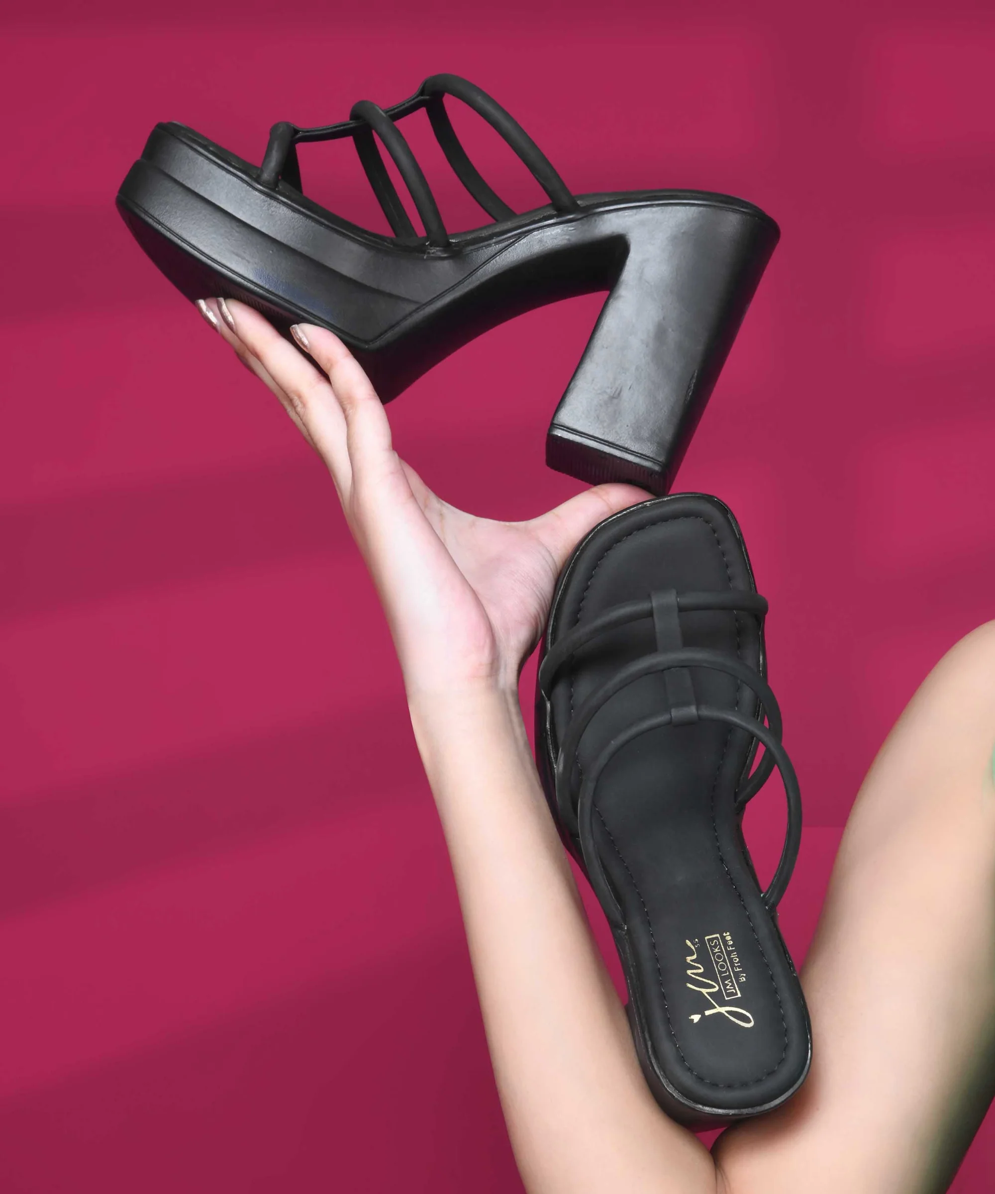 Strappy Platform Heels for Women: Caged Block Heel Sandals - Image 8
