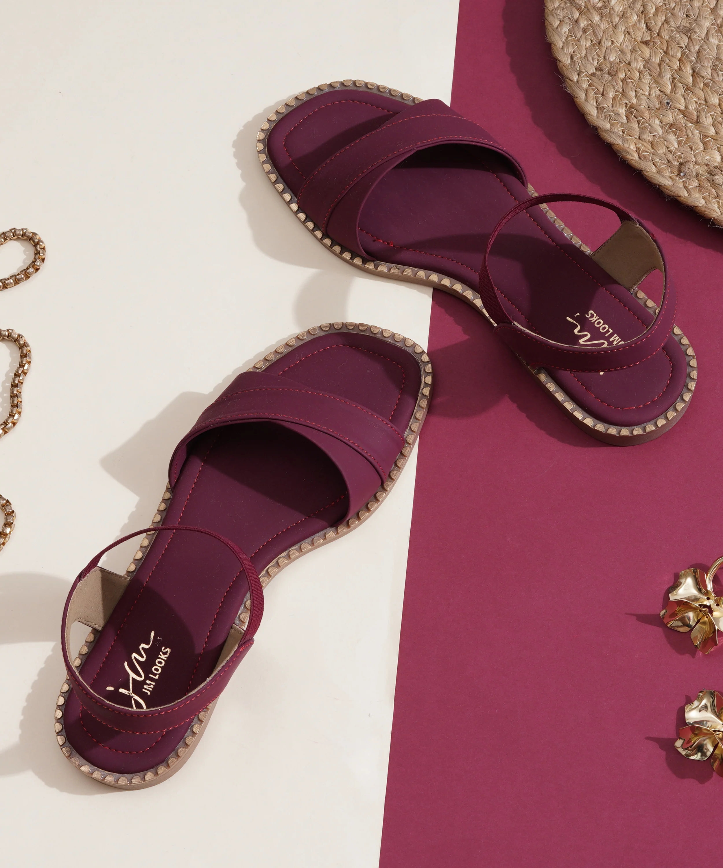 Open-Toe Cross Strap Sandals with Elastic Slingback