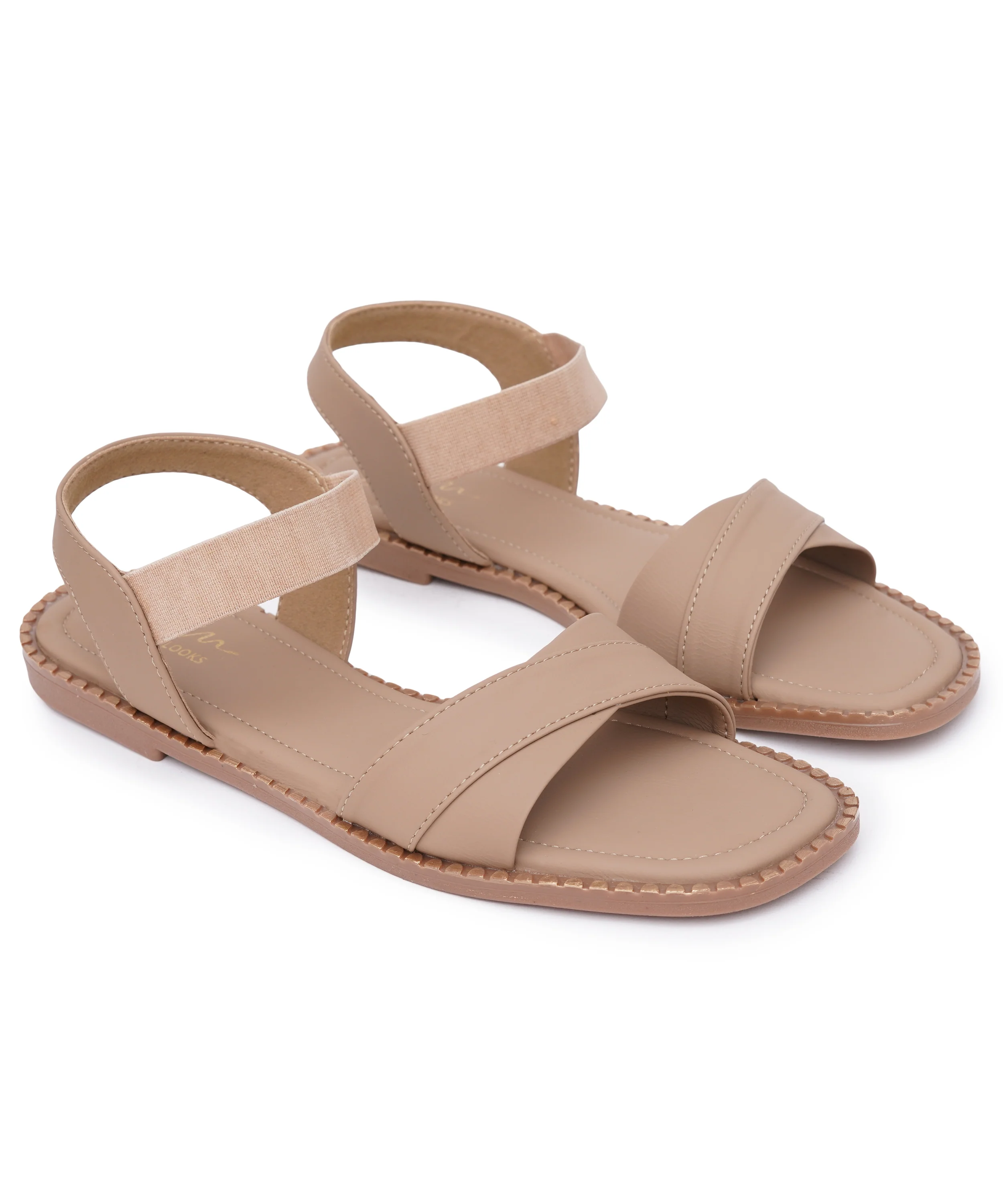 Open-Toe Cross Strap Sandals with Elastic Slingback - Image 12
