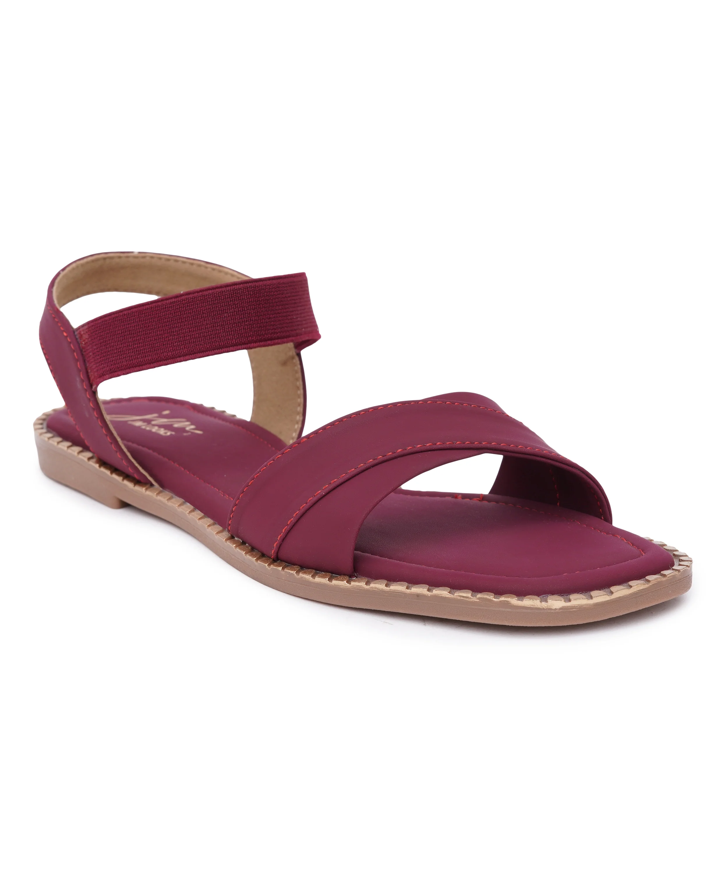 Open-Toe Cross Strap Sandals with Elastic Slingback - Image 6