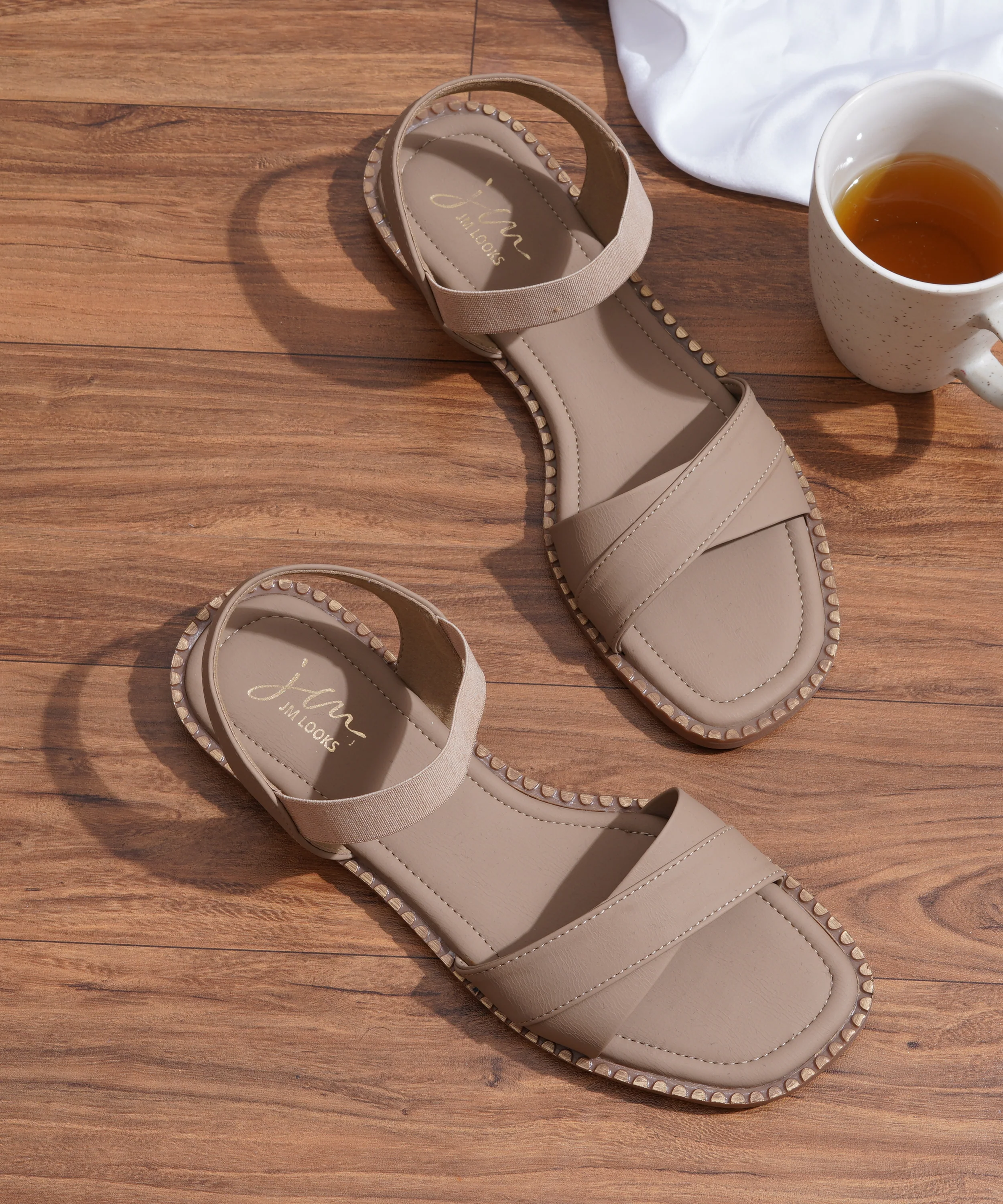 Open-Toe Cross Strap Sandals with Elastic Slingback - Image 7