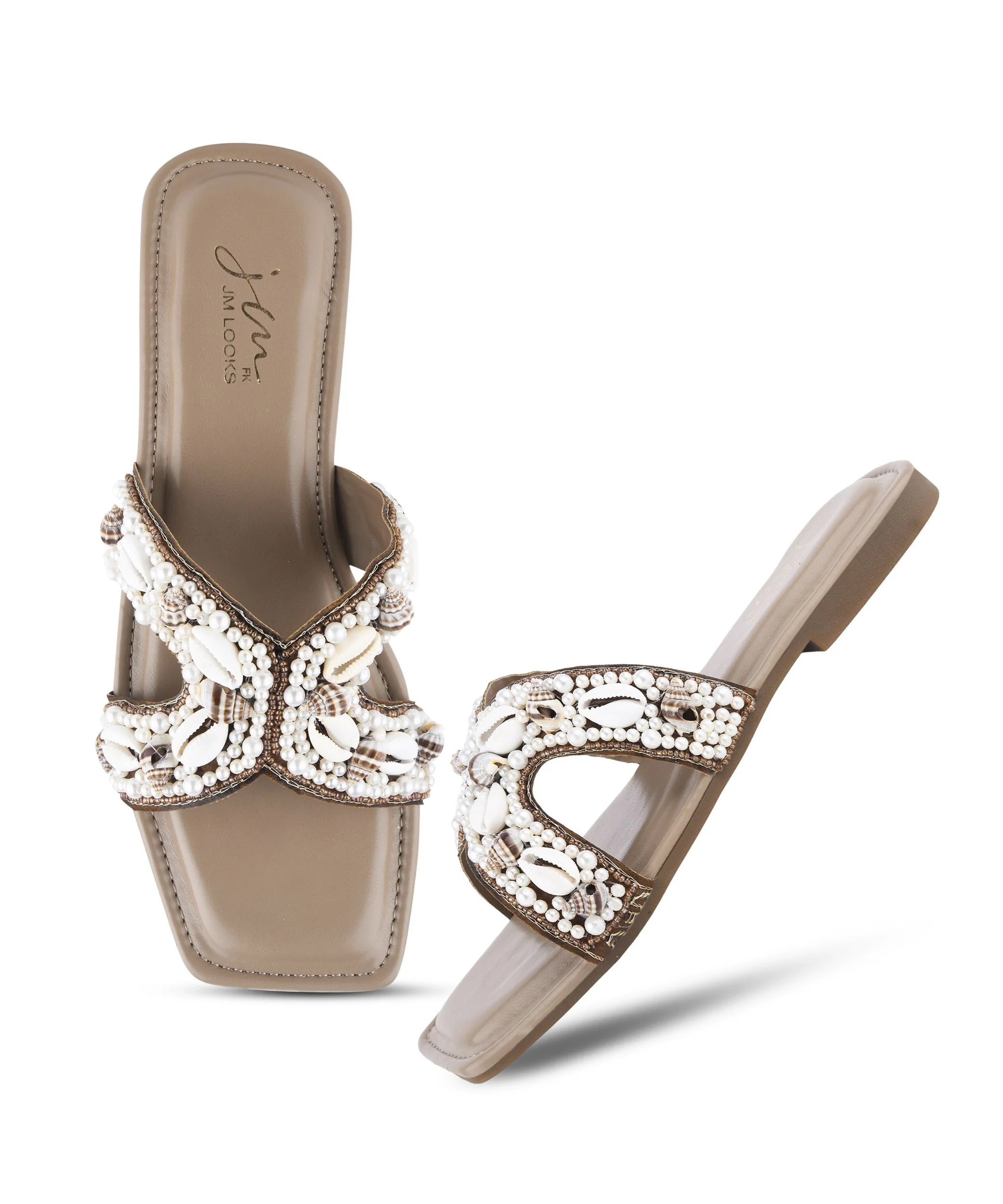 Open-Toe Flats Slippers with Decorative Cross Design - Image 12