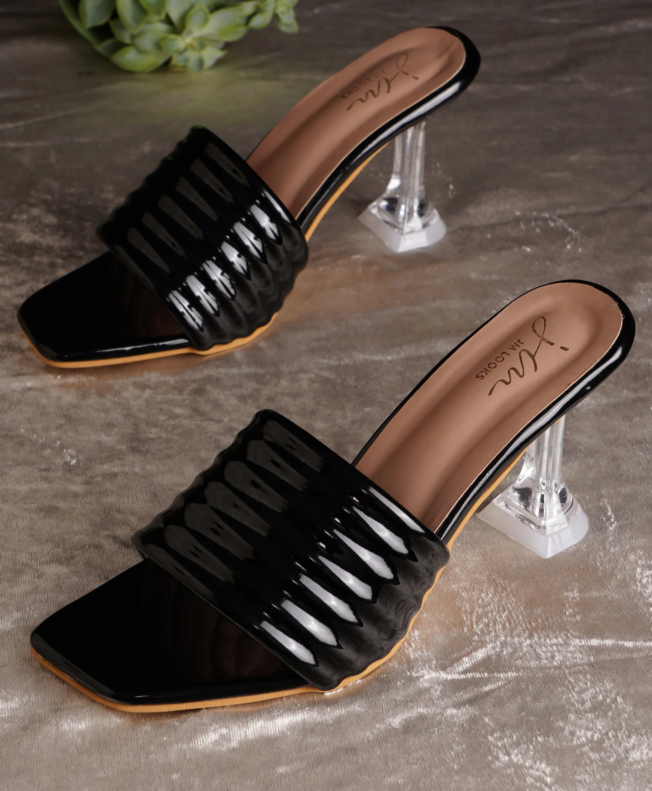 Transparent Kitten Heel Sandals With Open Square Toe For Women