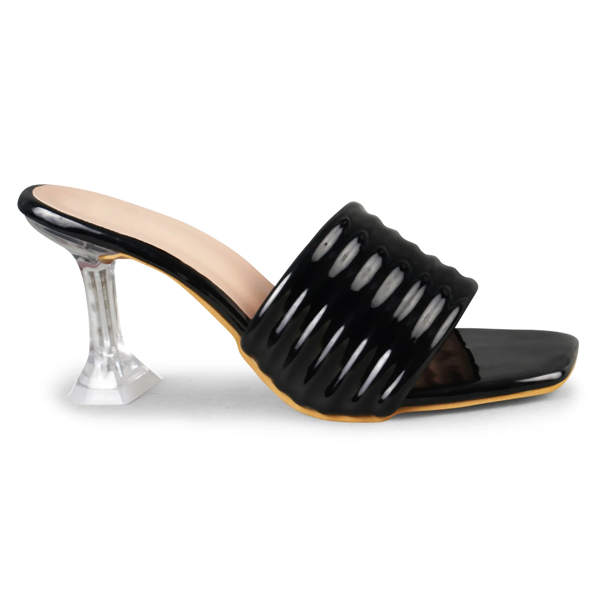 Transparent Kitten Heel Sandals With Open Square Toe For Women - Image 5