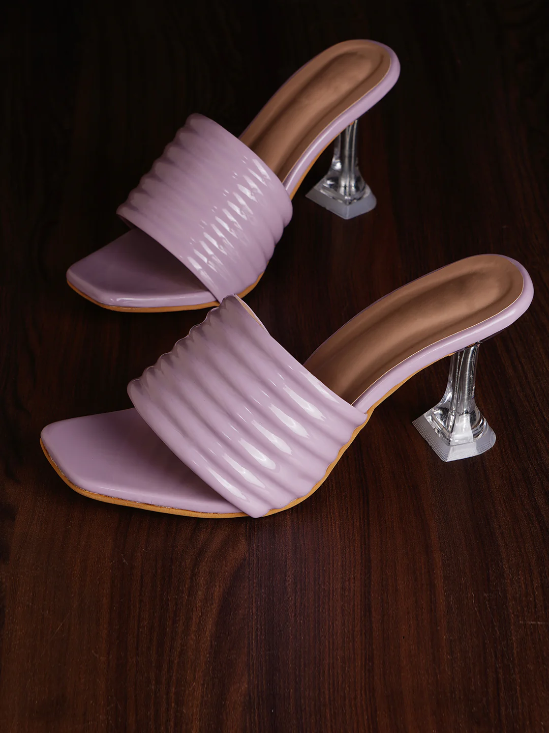 Transparent Kitten Heel Sandals With Open Square Toe For Women - Image 6
