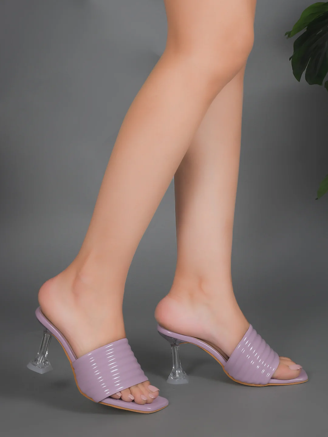 Transparent Kitten Heel Sandals With Open Square Toe For Women - Image 8