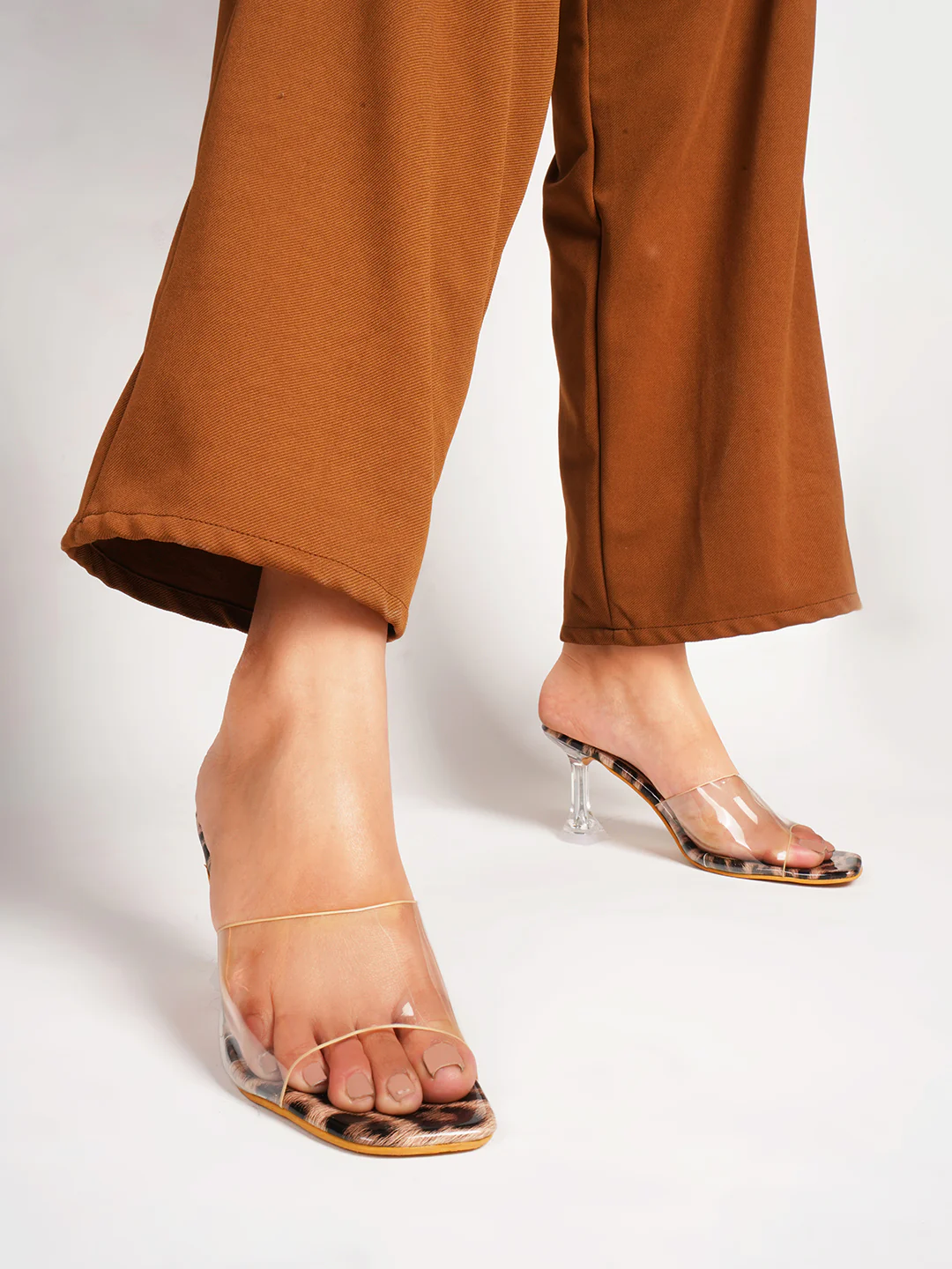 Transparent Open-Toe Kitten Heeled Sandals - Image 10