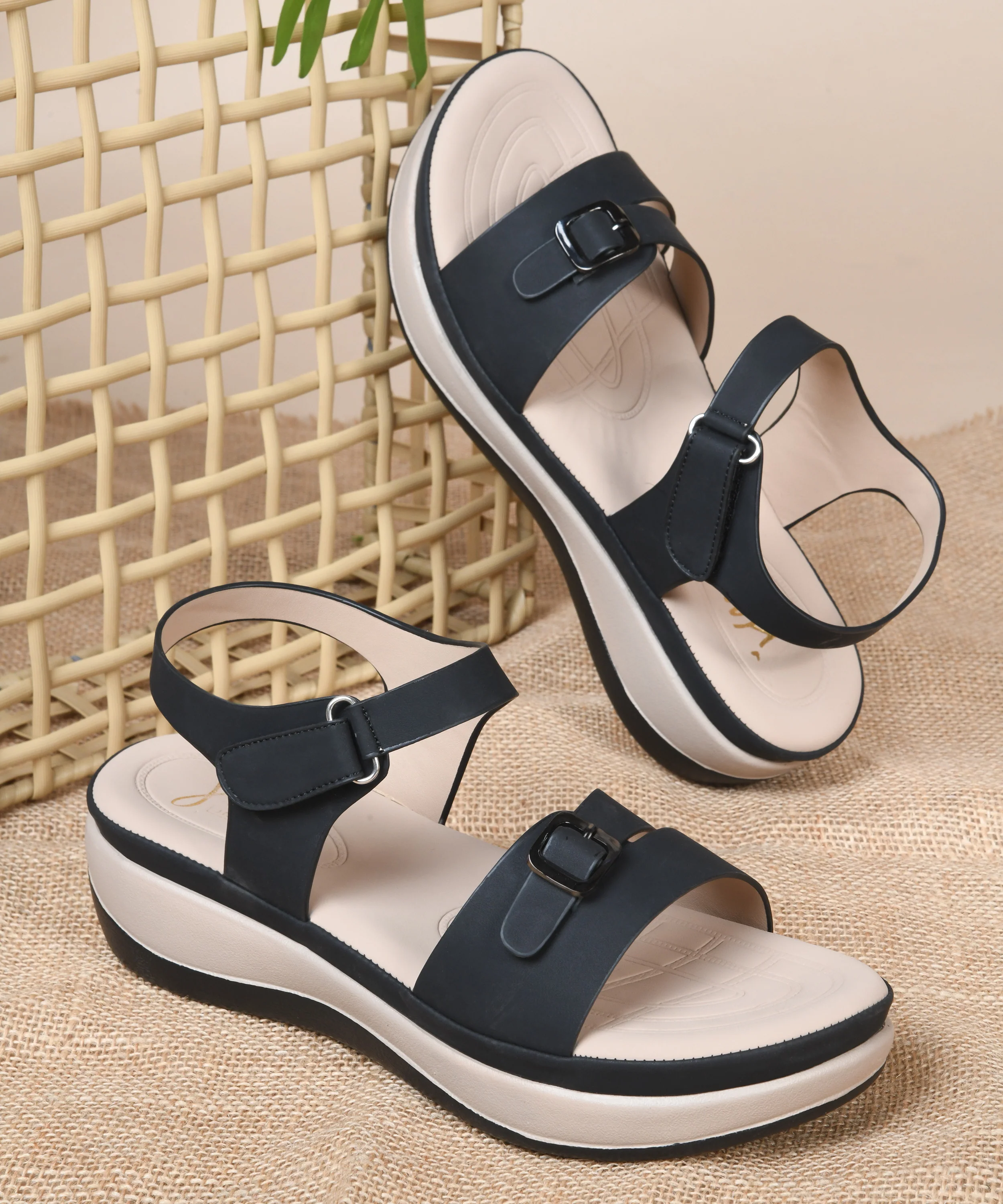 JM Looks Open-Toe Sandals with Adjustable Buckle Straps - Image 6