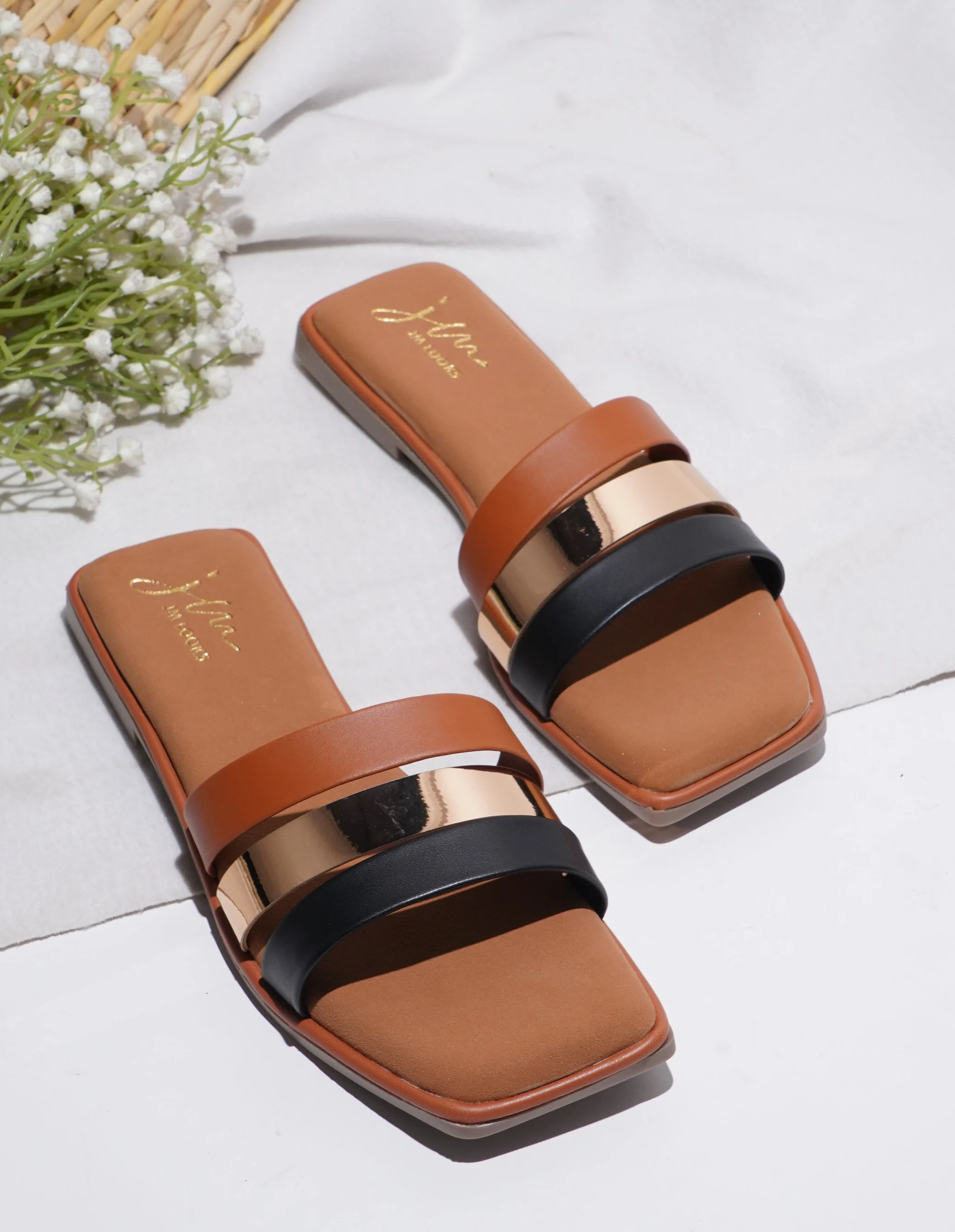JM Looks Open-Toe Slip-On Slides Flats Sandals - Image 10