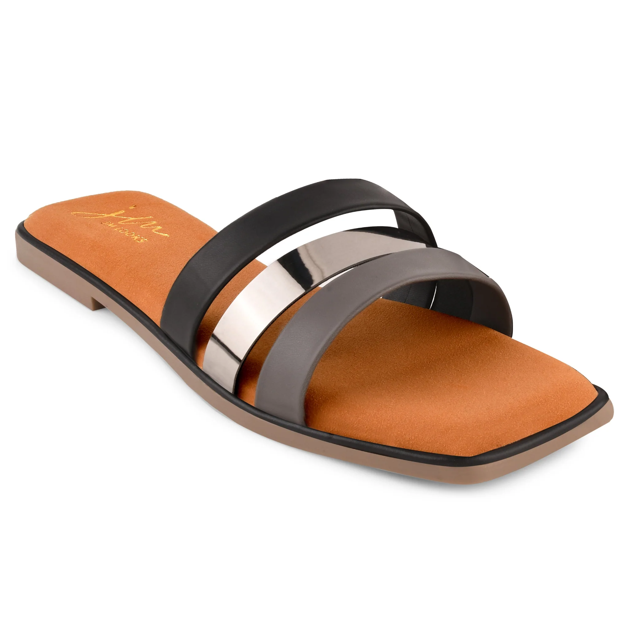 JM Looks Open-Toe Slip-On Slides Flats Sandals - Image 6