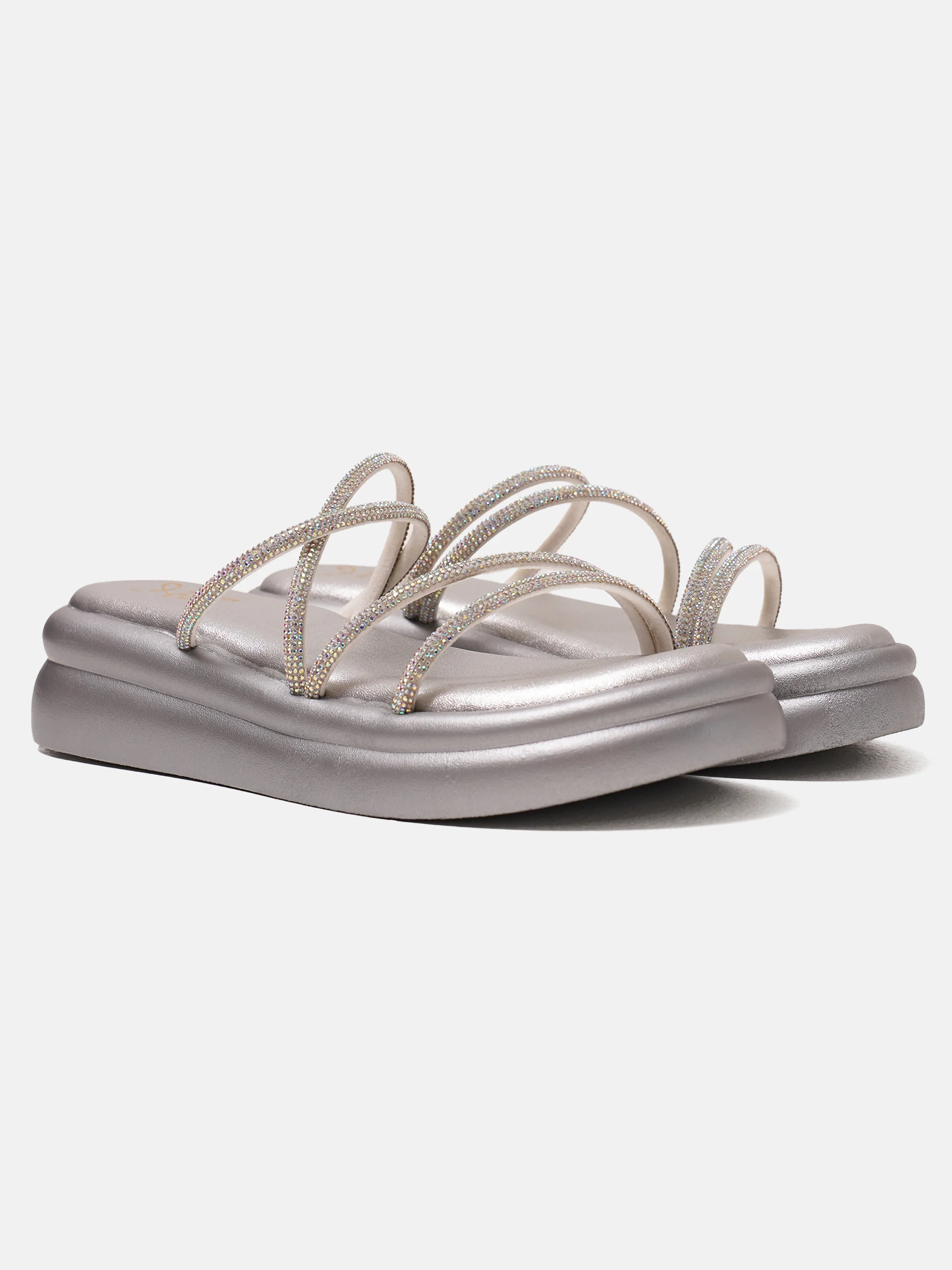 JM Looks Padded Sole Strappy Slip-On Sandals for Women - Image 12