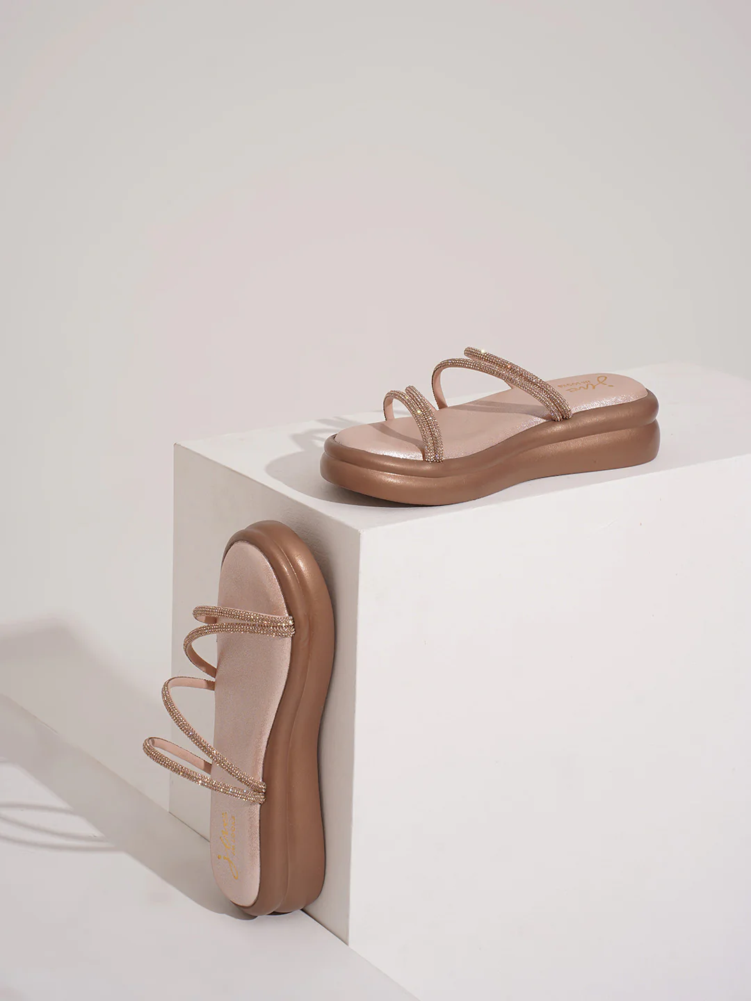 JM Looks Padded Sole Strappy Slip-On Sandals for Women - Image 14