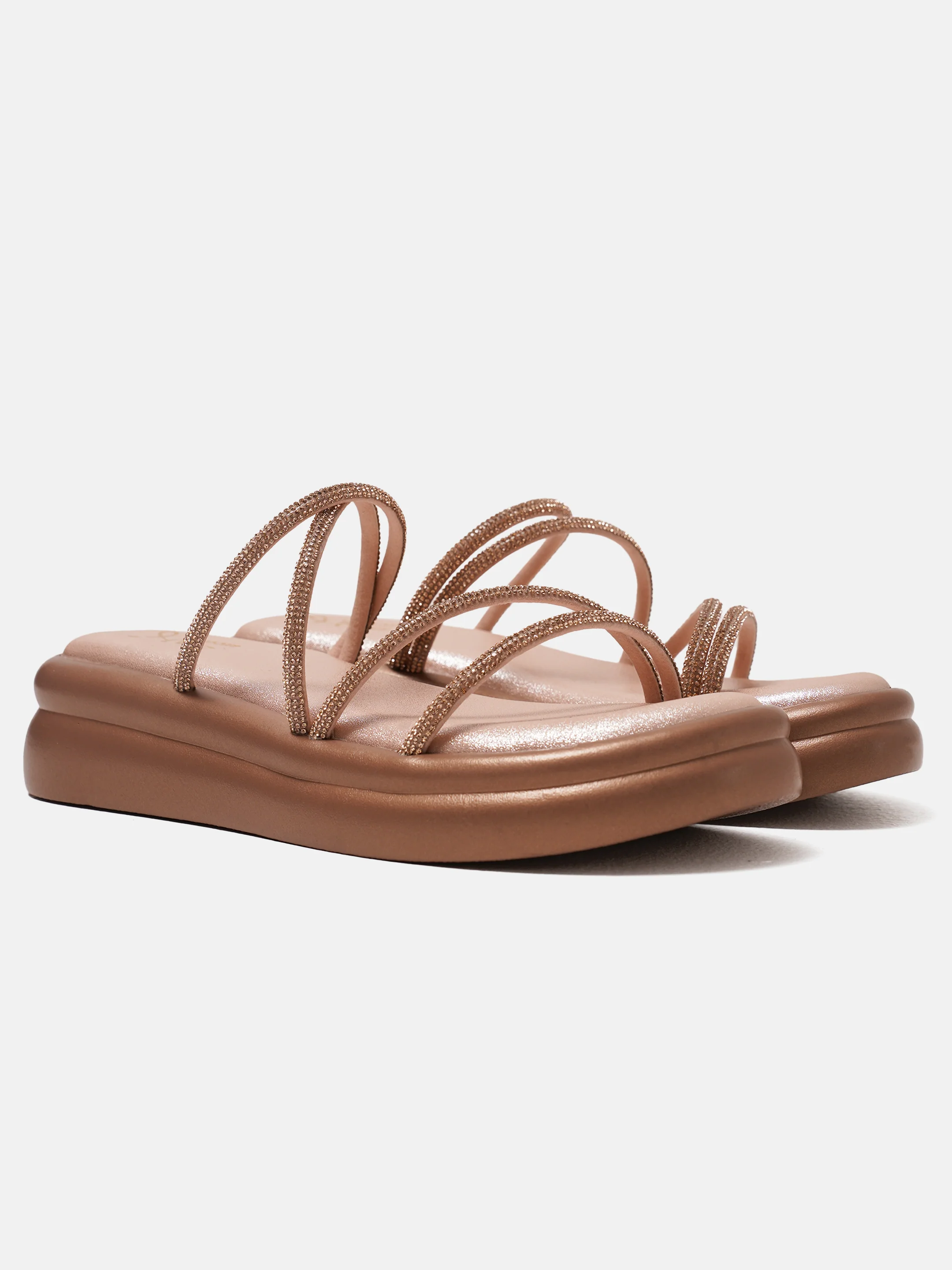 JM Looks Padded Sole Strappy Slip-On Sandals for Women - Image 19