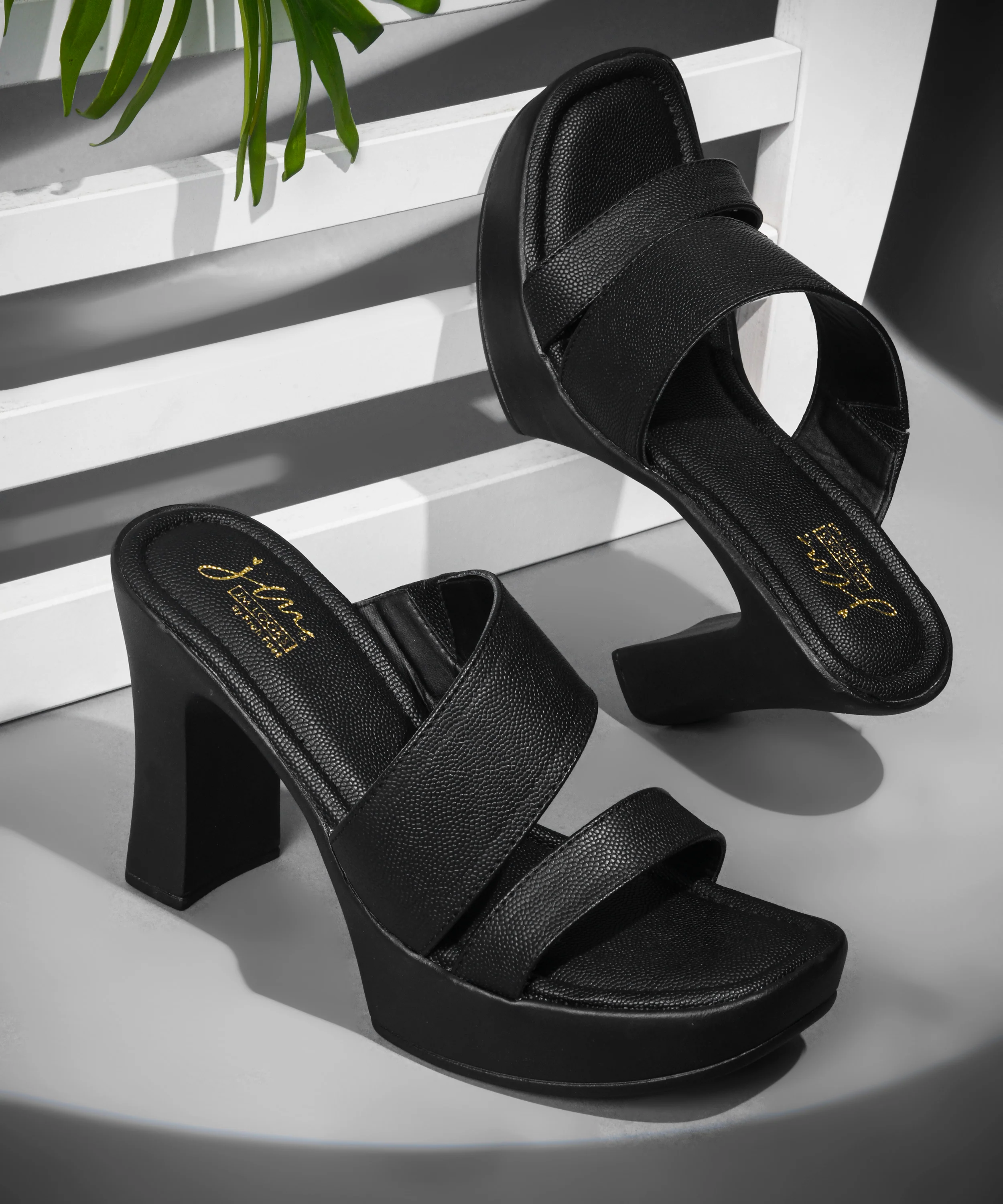 JM Looks Women’s Double Strap Wear Platform Heels - Image 6