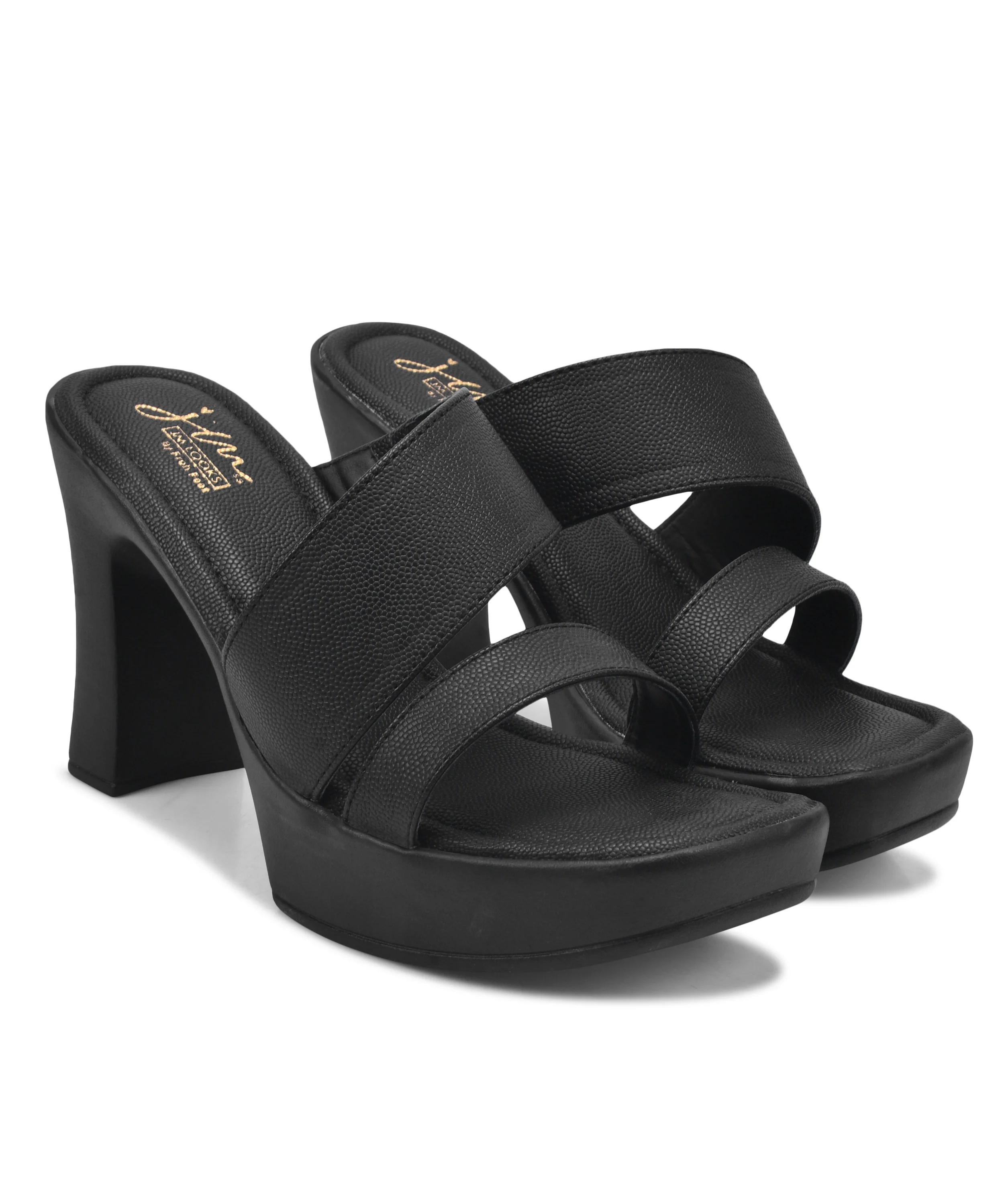 JM Looks Women’s Double Strap Wear Platform Heels - Image 7