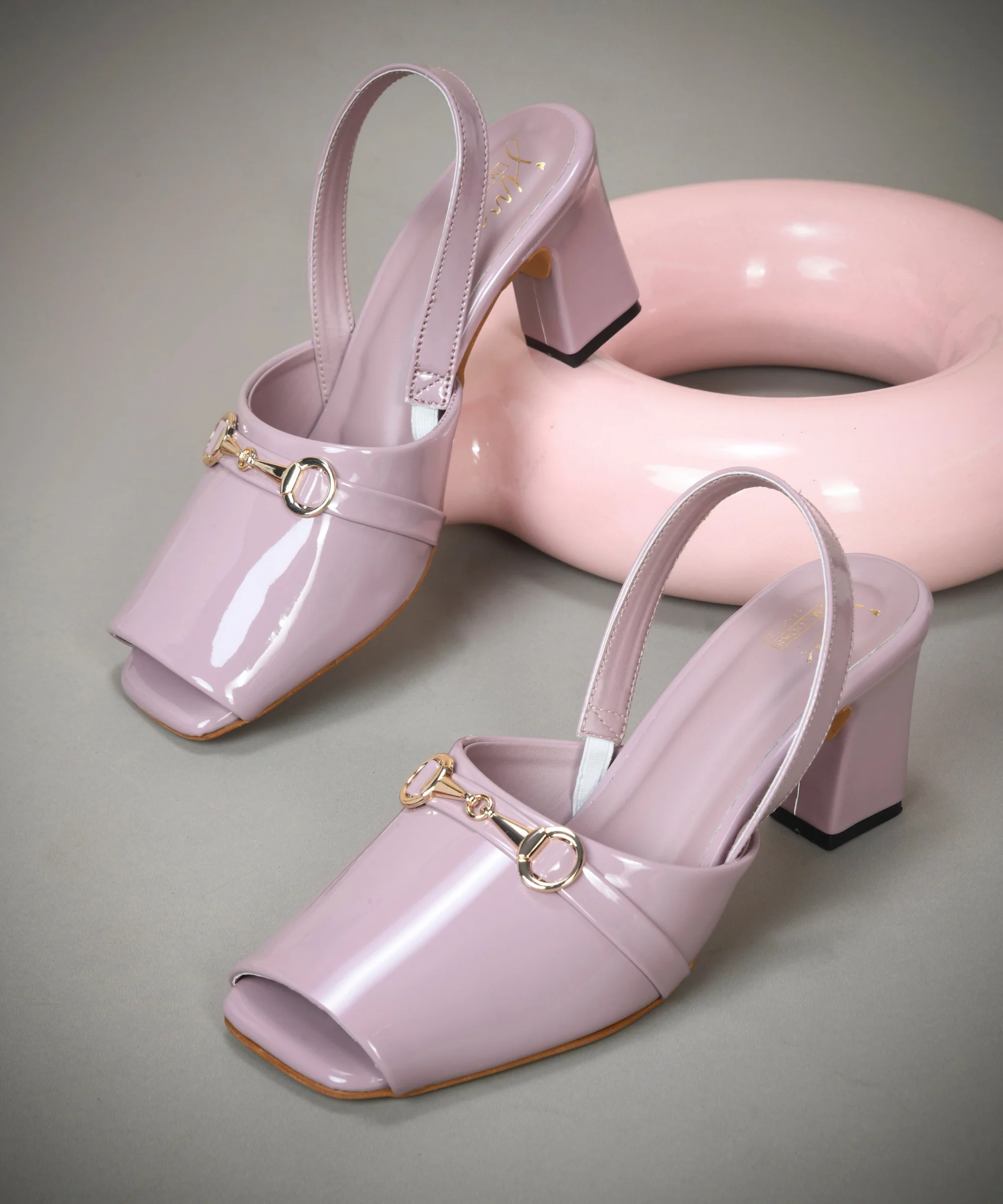 JM Looks Square-Toe Block Heels Pastel Grace Heeled - Image 7