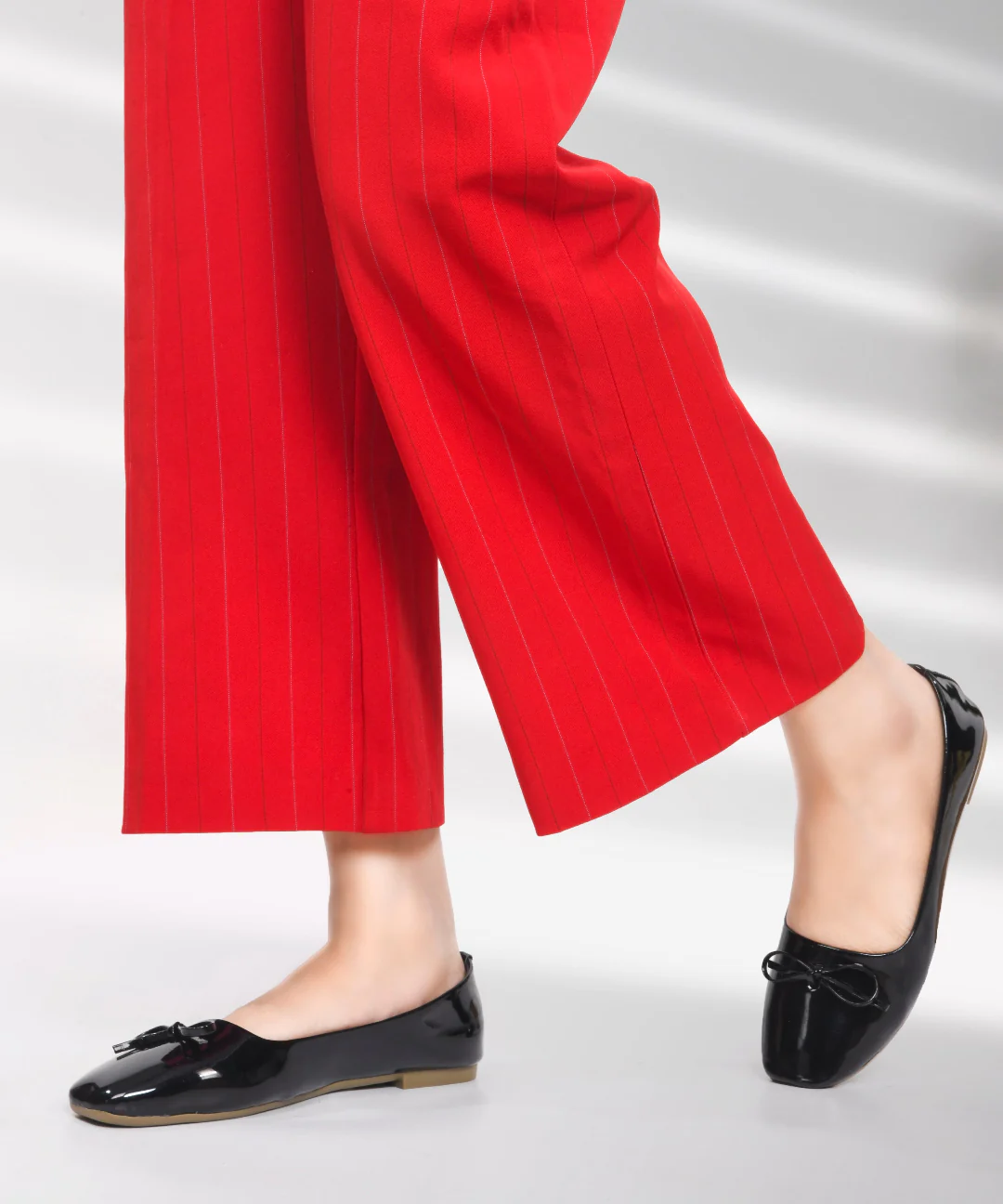 Women Patent Leather Ballet Pumps Shoes with Bow - Image 4