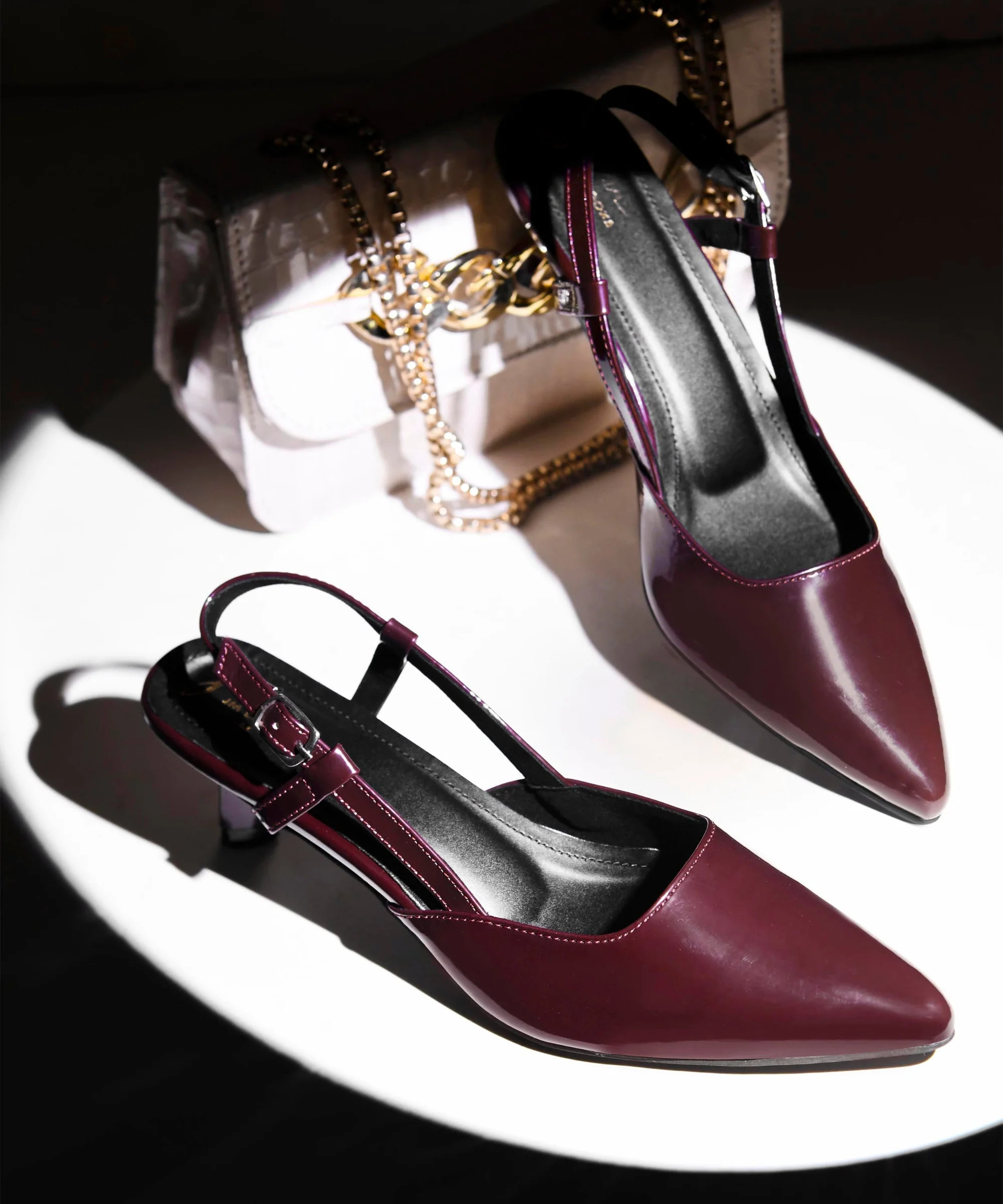 Patent Pointed-Toe Slingback Kitten Heels - Image 11