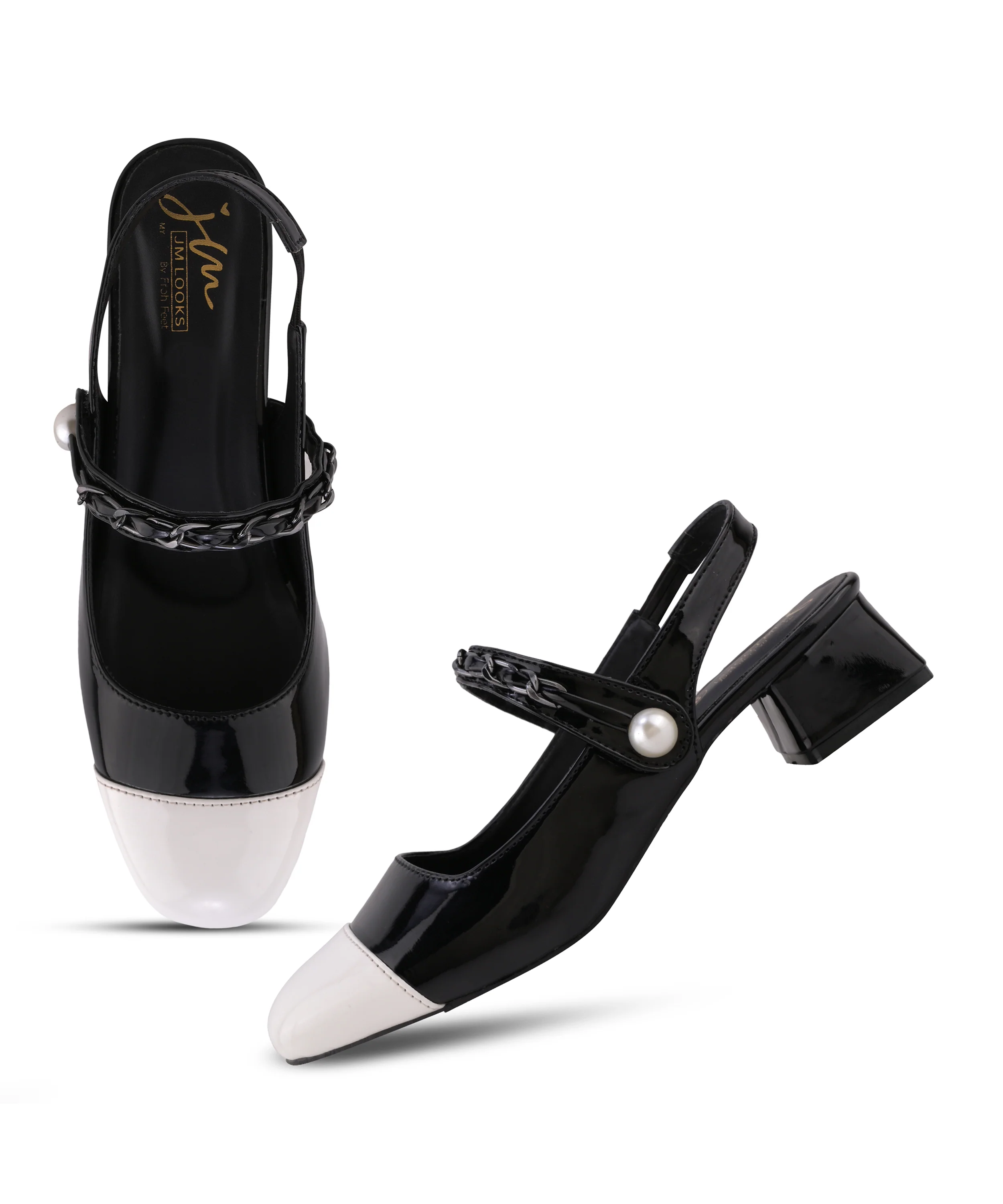 Pearl Chain Elegance Slingback Heels - Image 5