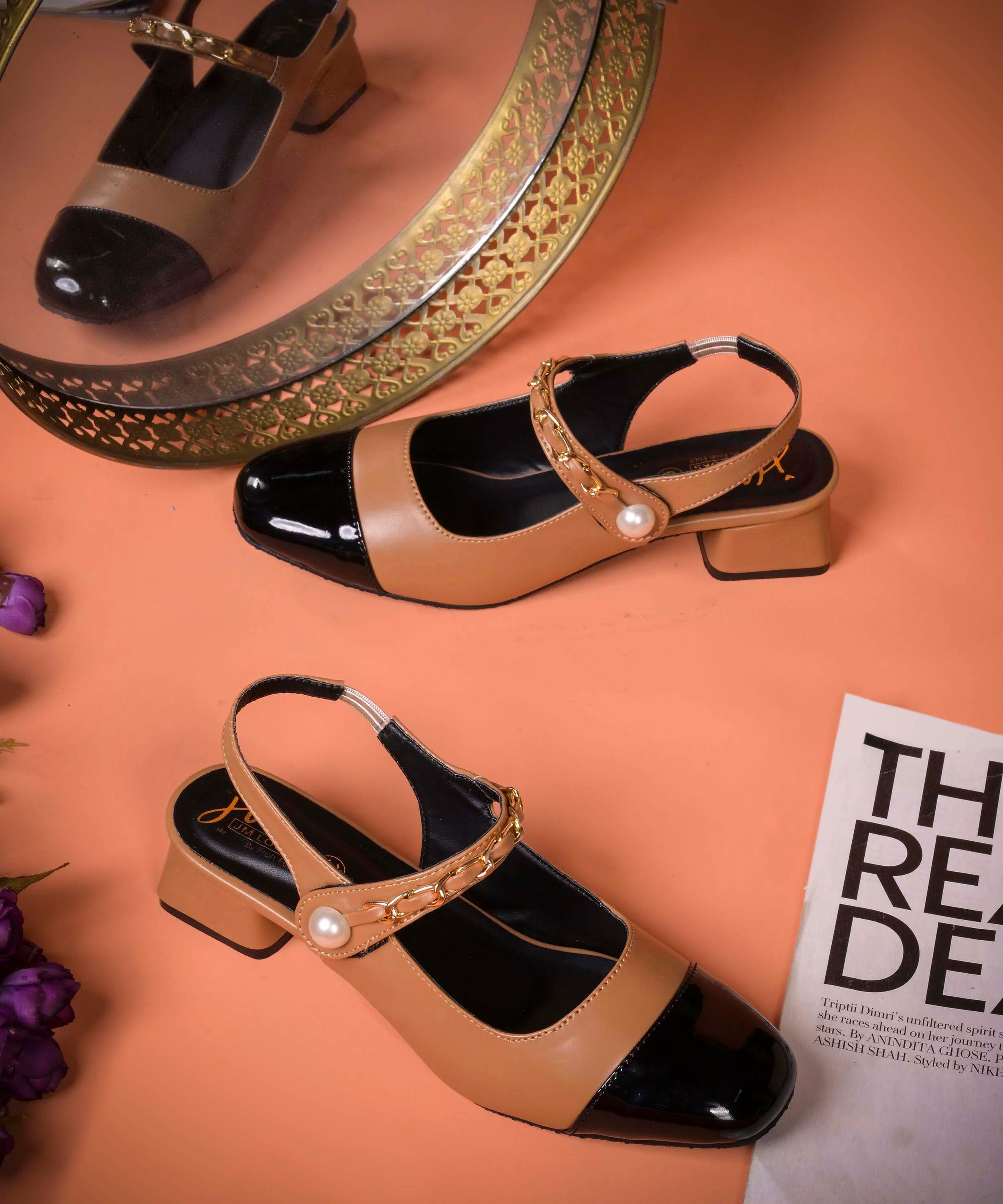Pearl Chain Elegance Slingback Heels - Image 7