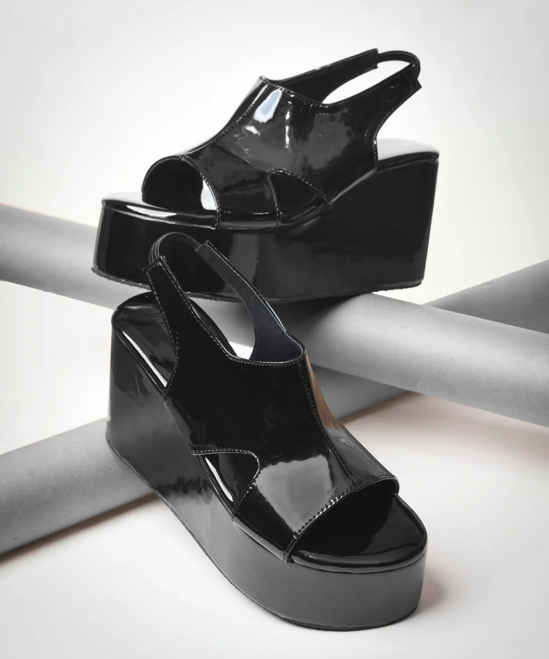 Jm Looks Peep Toe Slingback Platform Wedges