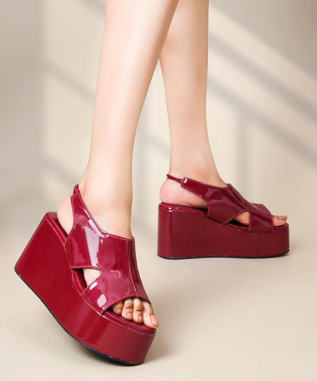 Jm Looks Peep Toe Slingback Platform Wedges - Image 7