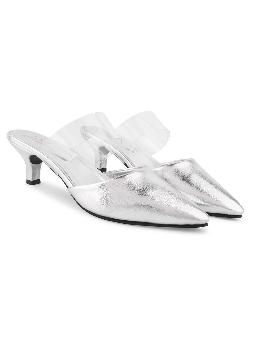 Clear Transparent Strap Pencil Black Heels For Women - Image 11