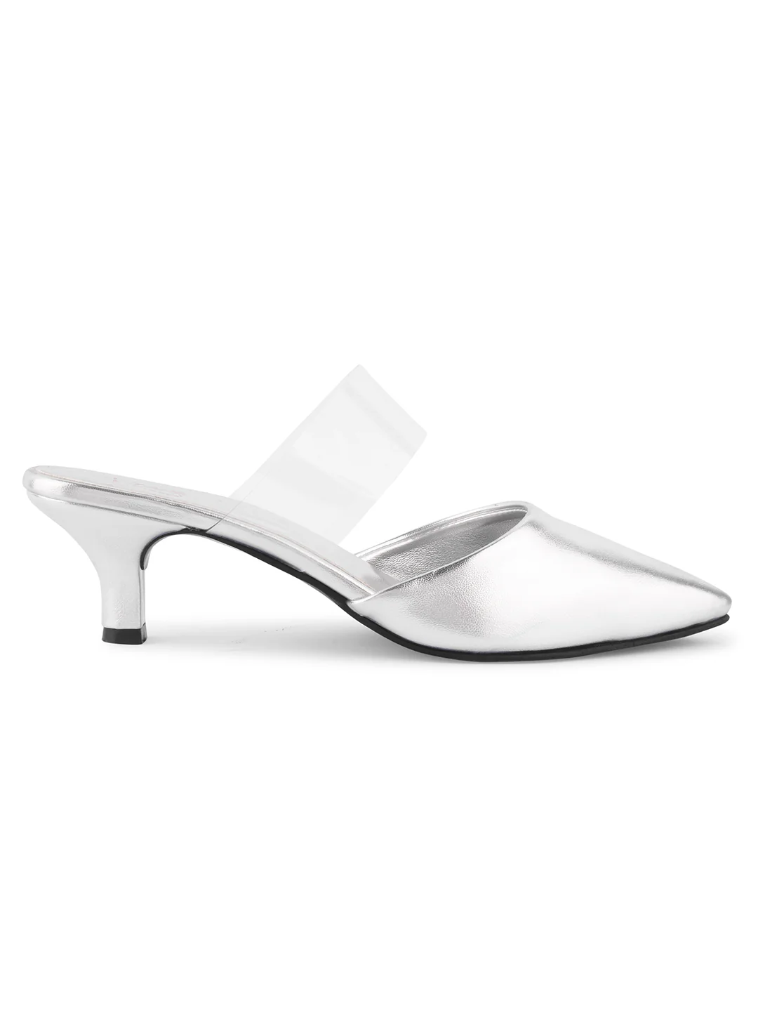 Clear Transparent Strap Pencil Black Heels For Women - Image 12