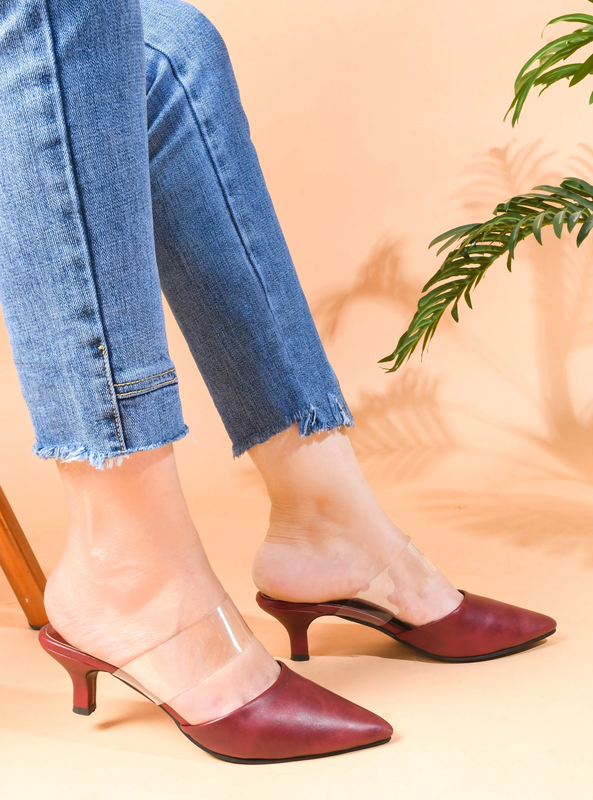 Clear Transparent Strap Pencil Black Heels For Women - Image 14