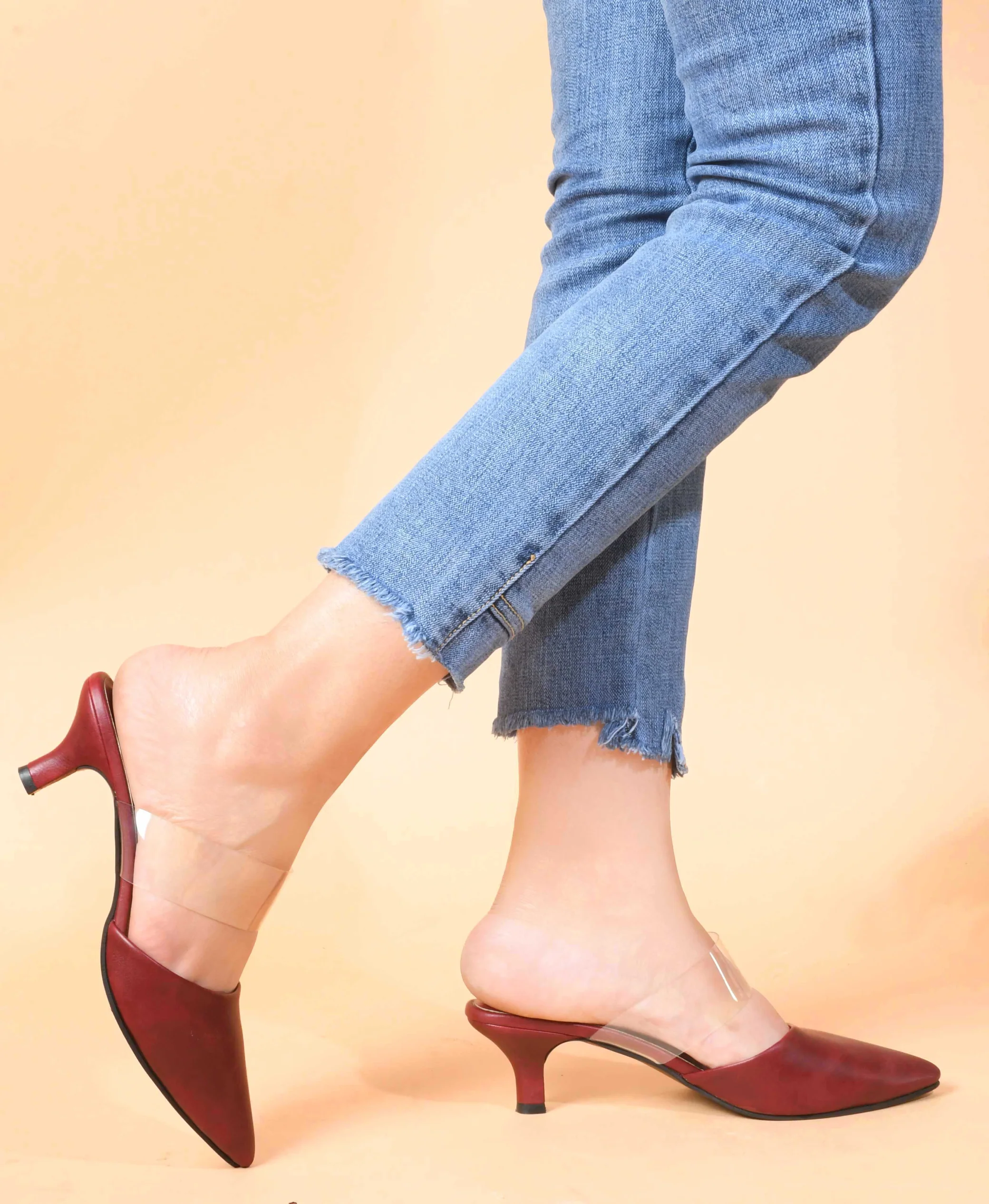 Clear Transparent Strap Pencil Black Heels For Women - Image 16