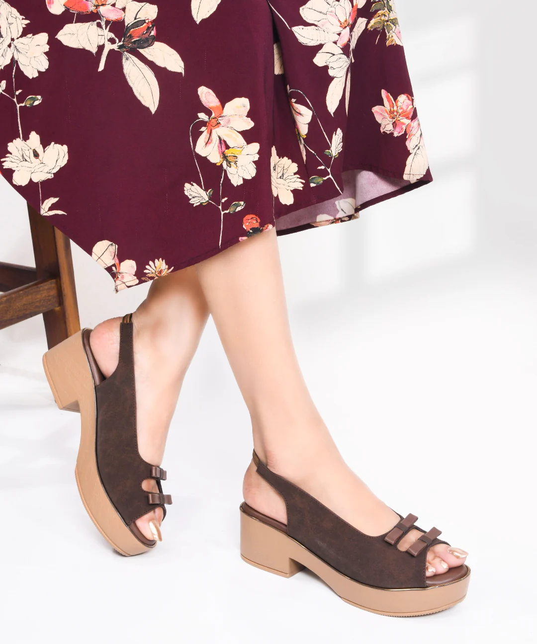 Women’s Peep Toe Platform Block Heel Sandals with Bow and Ankle Strap | Jm Looks - Image 16