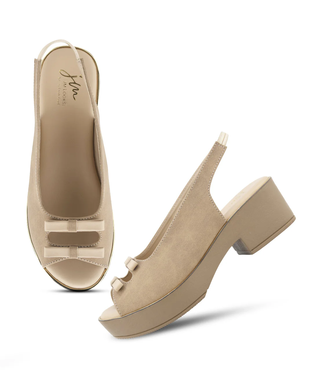 Women’s Peep Toe Platform Block Heel Sandals with Bow and Ankle Strap | Jm Looks - Image 5