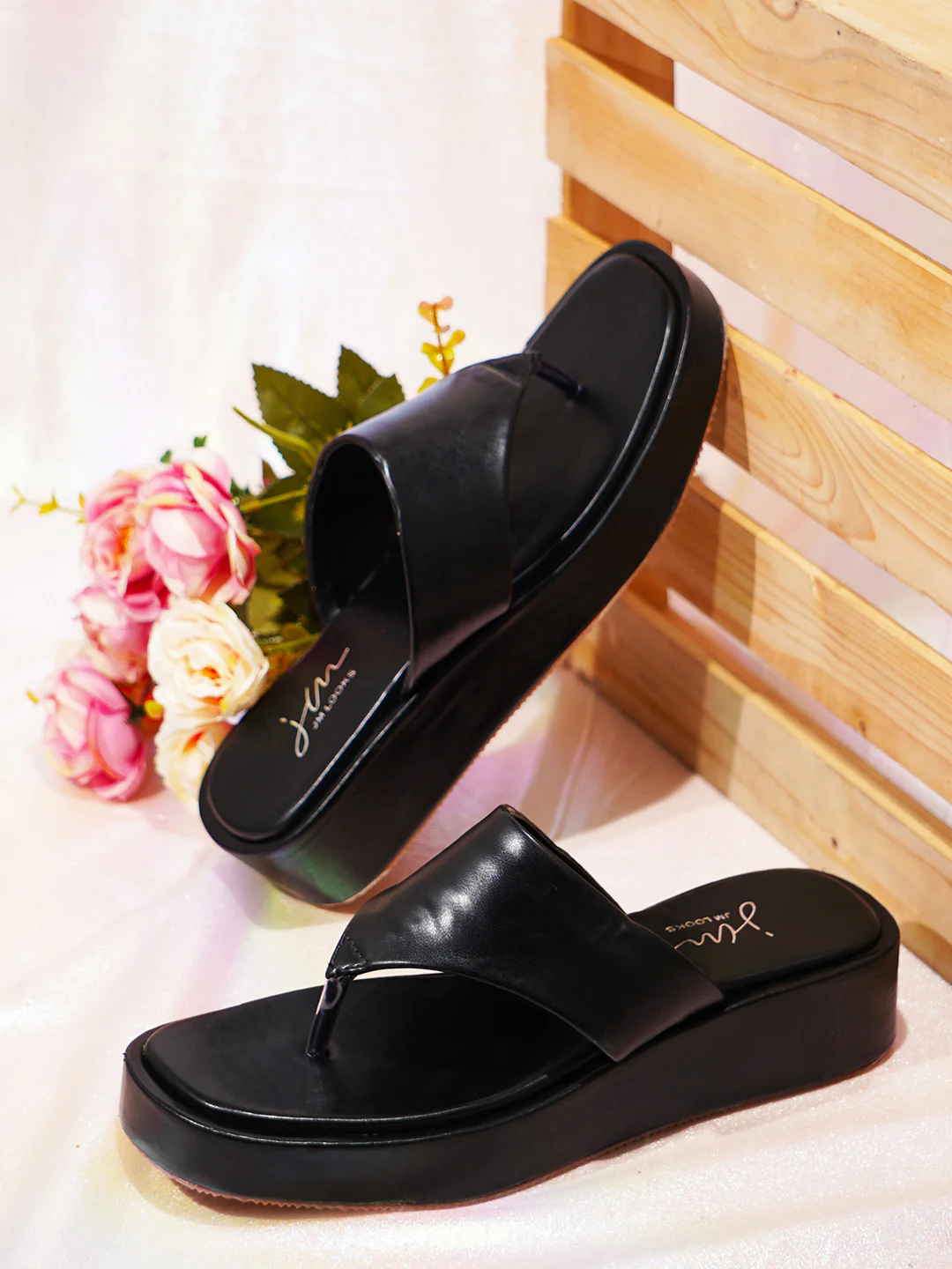 Women's Platform Thong Flatform Sandals with Cushioned Footbed and T-Strap - Image 11