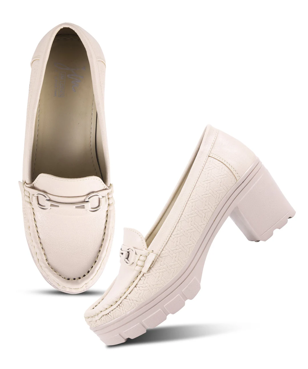 JM Looks Platform Heel Loafers with Moc-Toe Design - Image 11