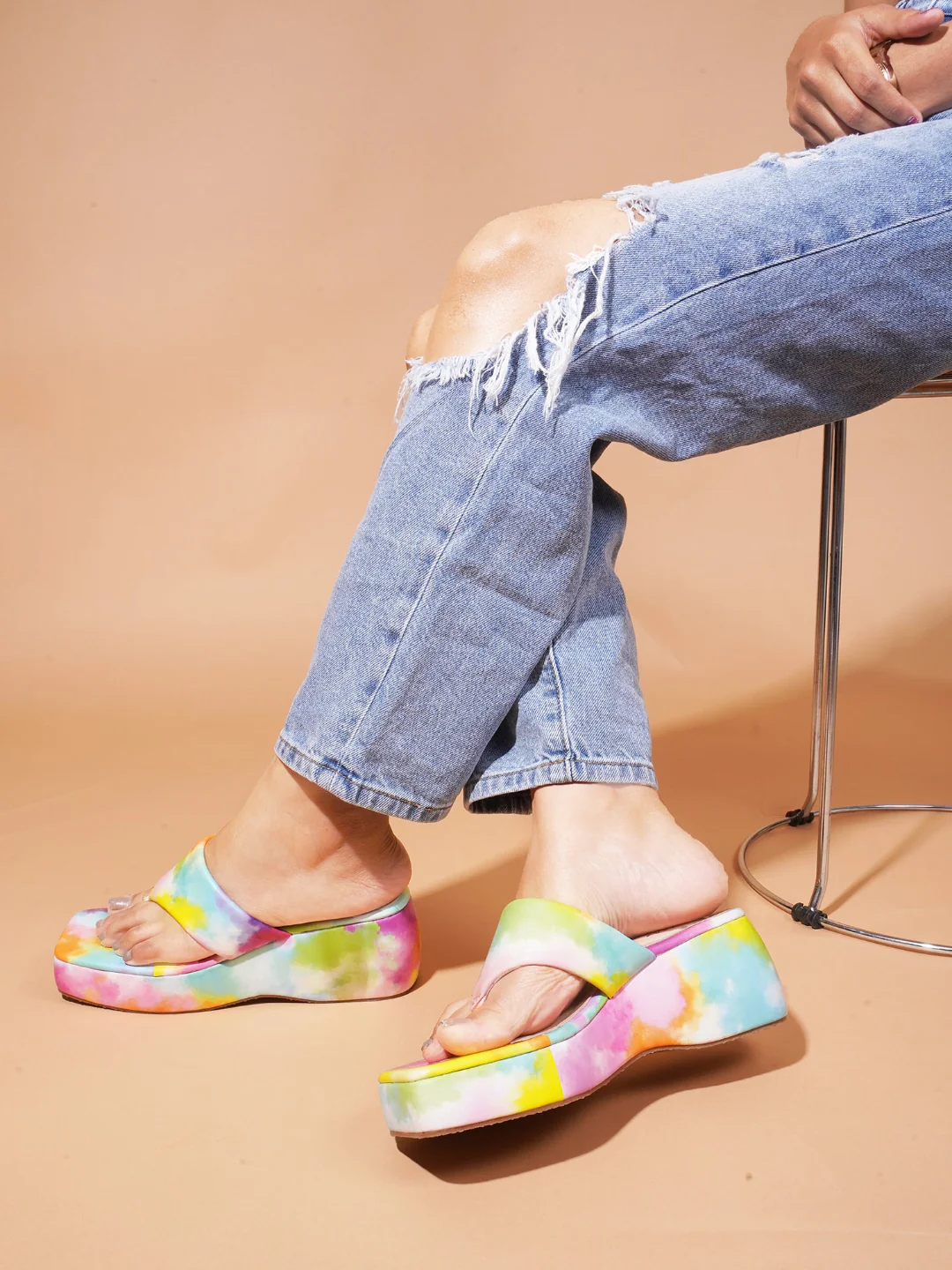 Platform Thong Wedge Sandals with Chunky Heel for Women - Image 11