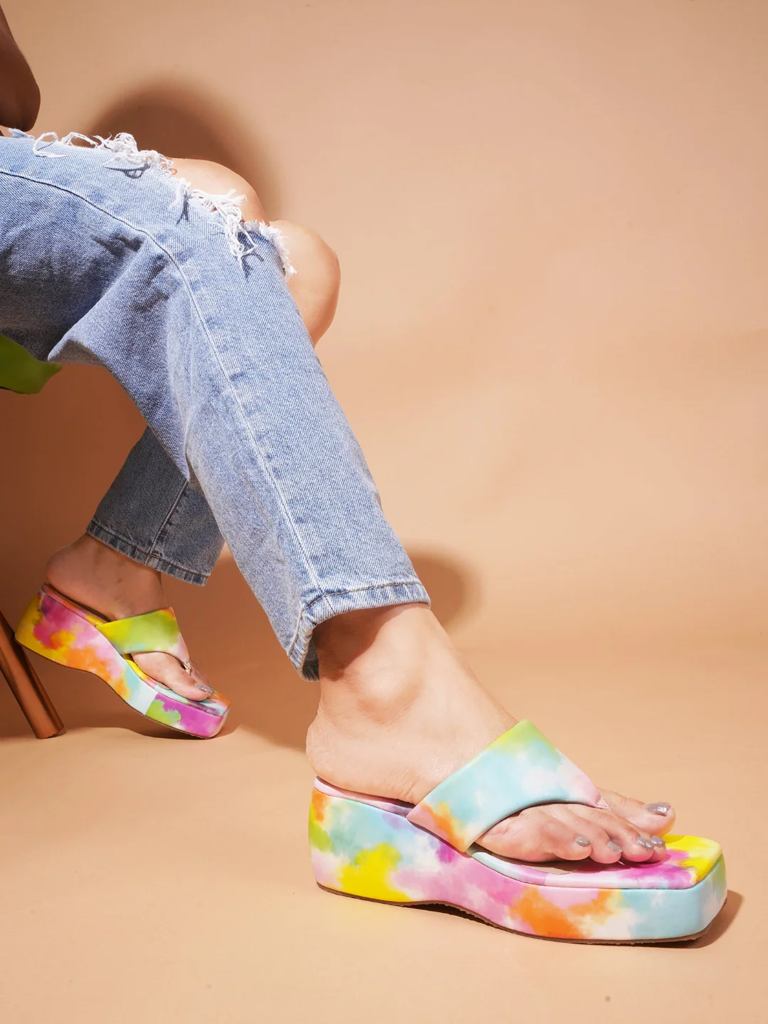 Platform Thong Wedge Sandals with Chunky Heel for Women - Image 12
