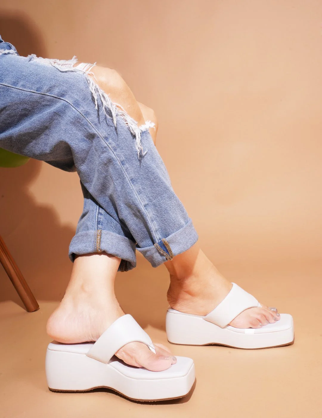 Platform Thong Wedge Sandals with Chunky Heel for Women - Image 5
