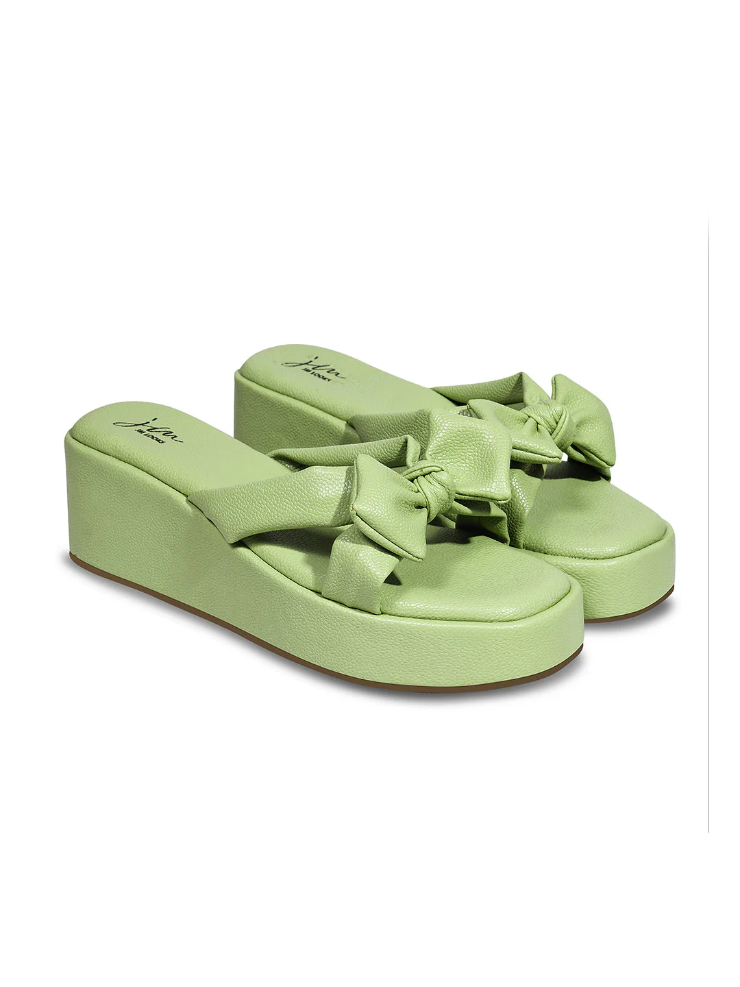 Jm Looks Chic Bow Platform Wedge Slides With Cushioned Footbed For Women - Image 11