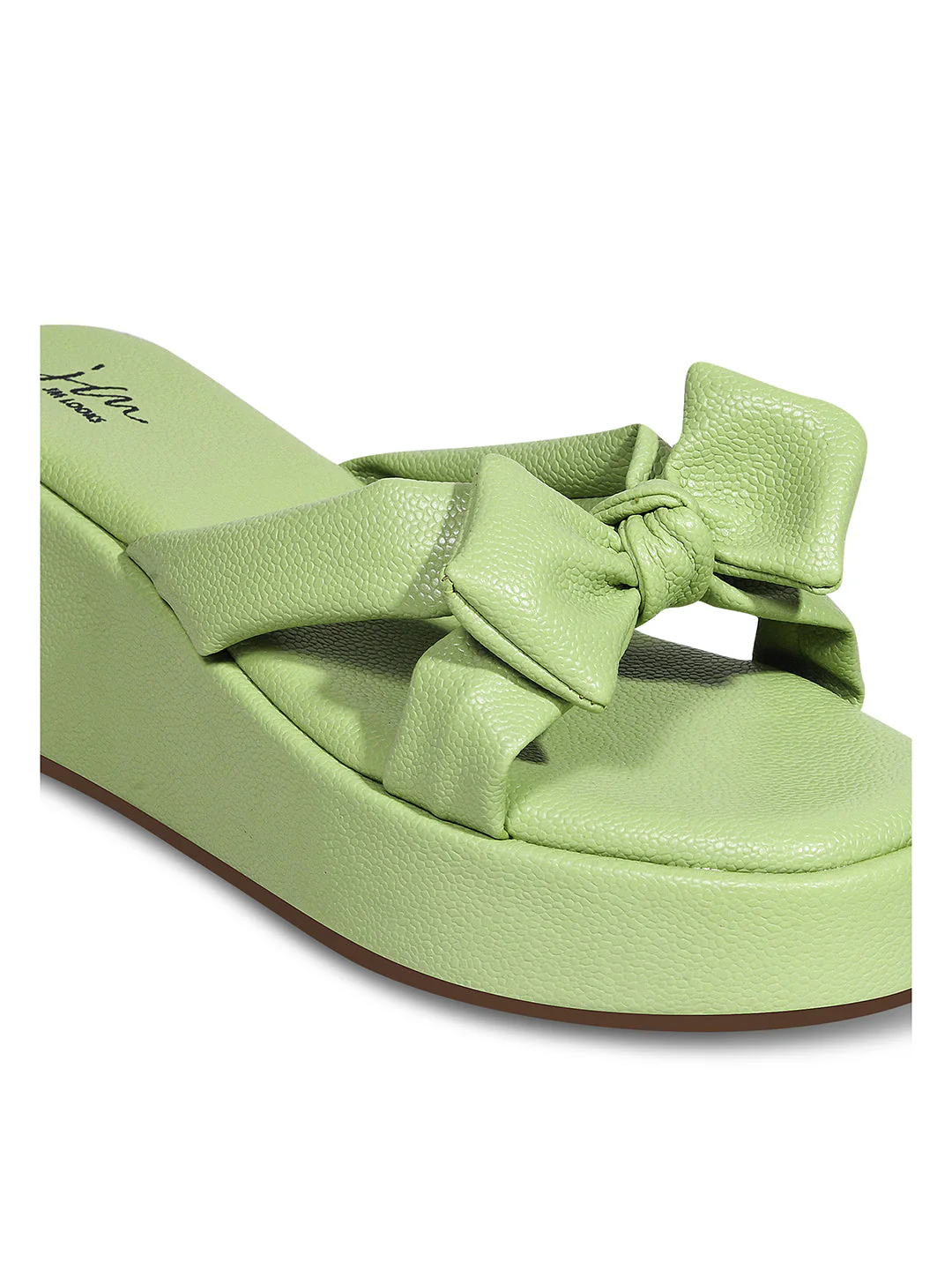 Jm Looks Chic Bow Platform Wedge Slides With Cushioned Footbed For Women - Image 12