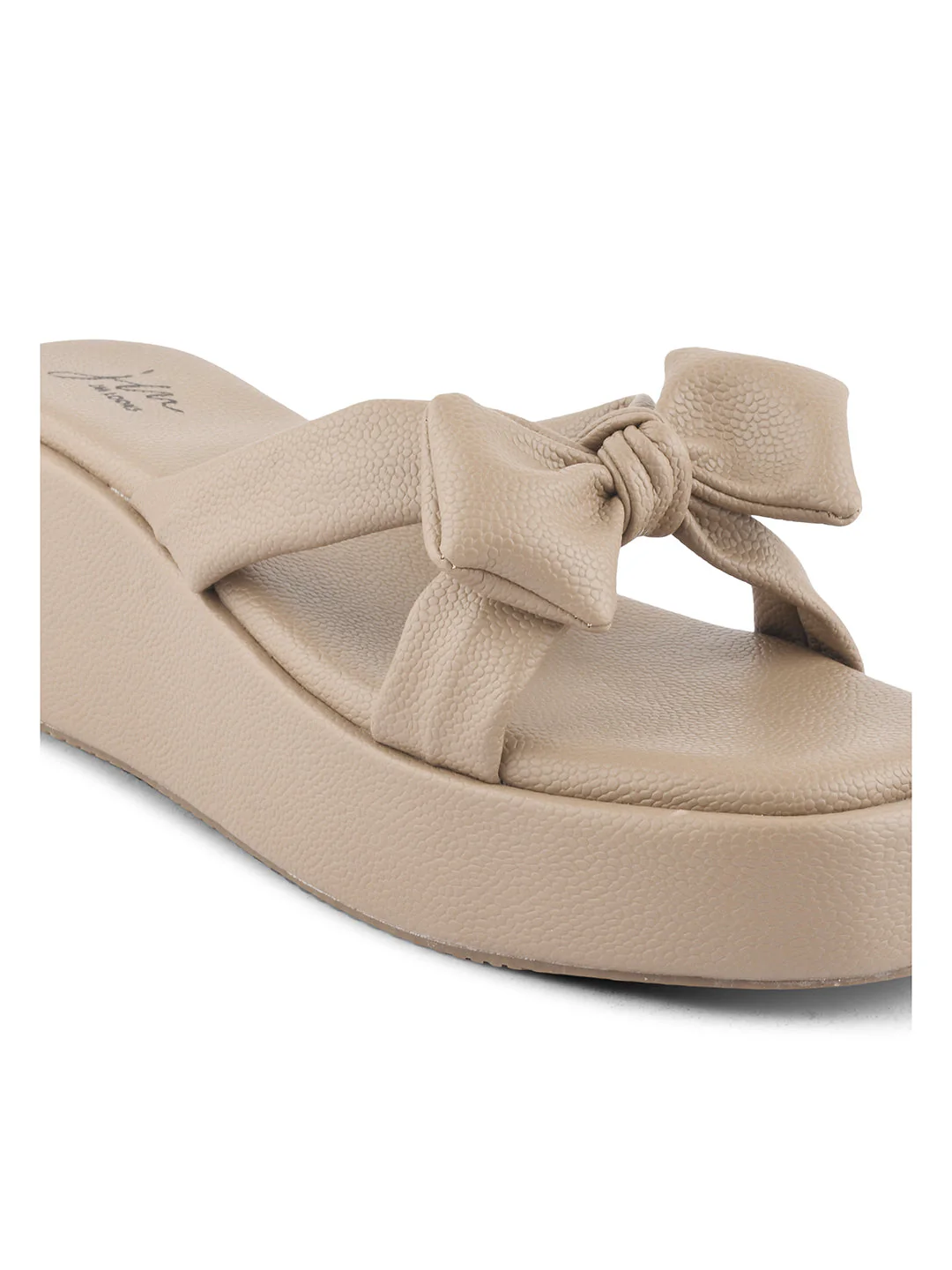 Jm Looks Chic Bow Platform Wedge Slides With Cushioned Footbed For Women - Image 18