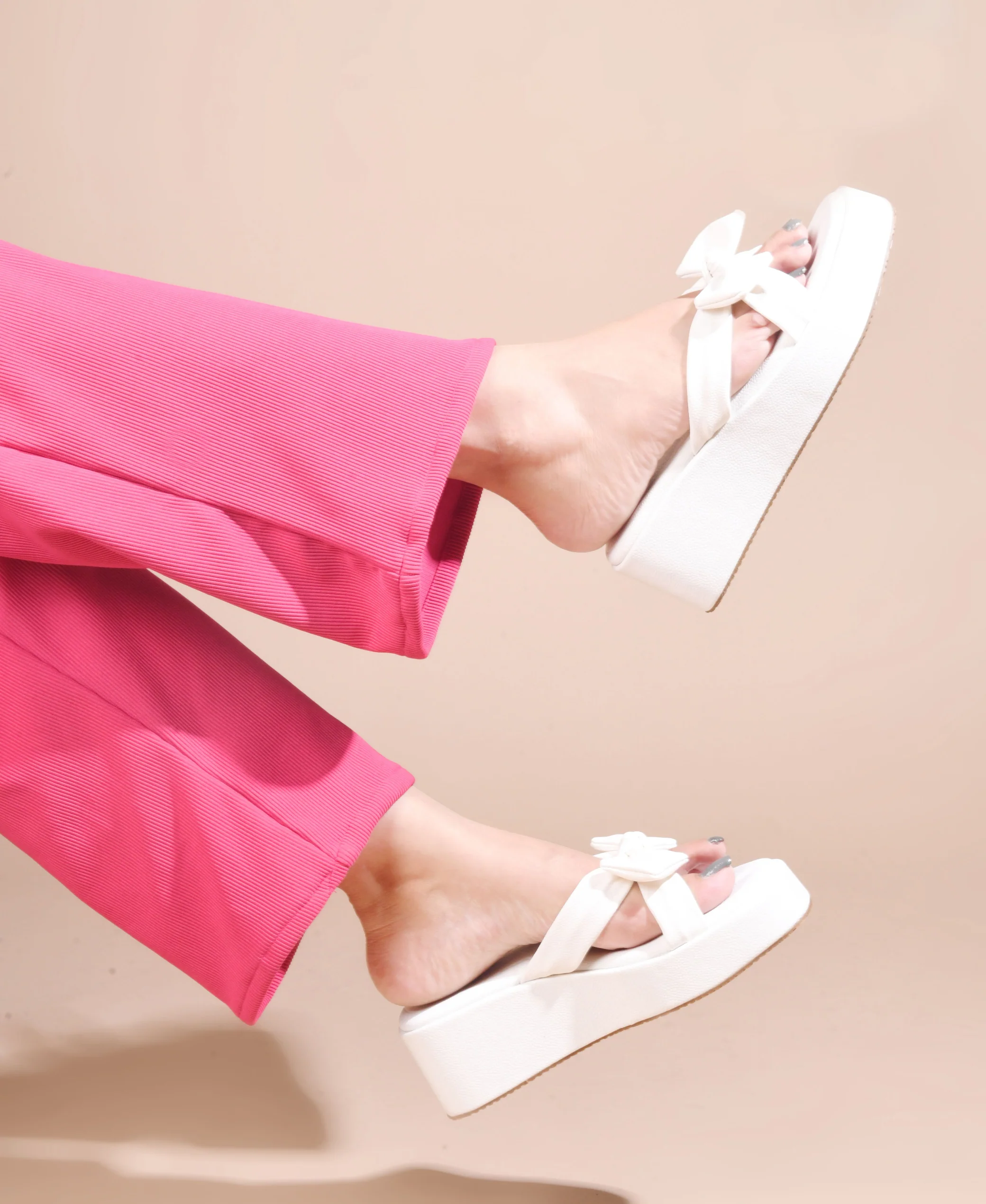 Jm Looks Chic Bow Platform Wedge Slides With Cushioned Footbed For Women - Image 21