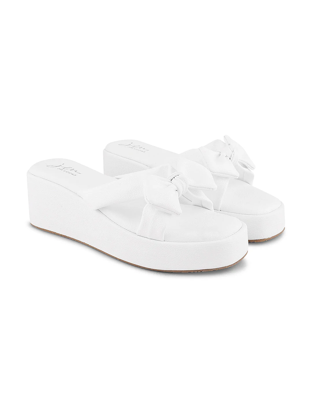 Jm Looks Chic Bow Platform Wedge Slides With Cushioned Footbed For Women - Image 23