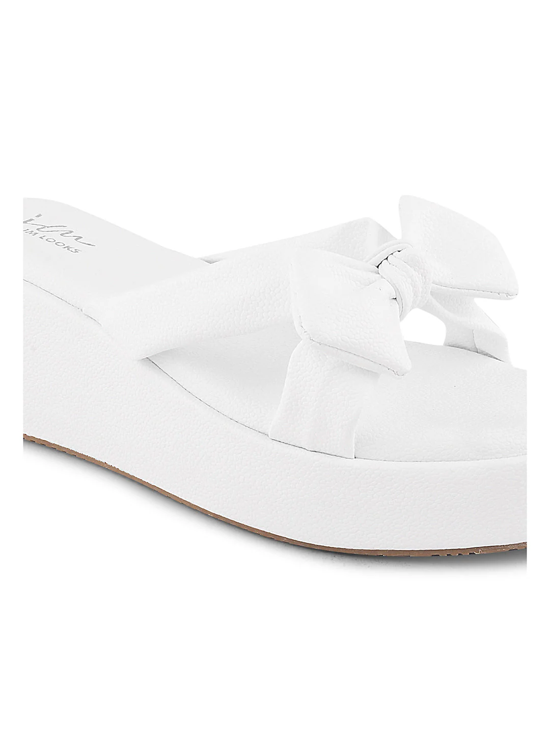 Jm Looks Chic Bow Platform Wedge Slides With Cushioned Footbed For Women - Image 24