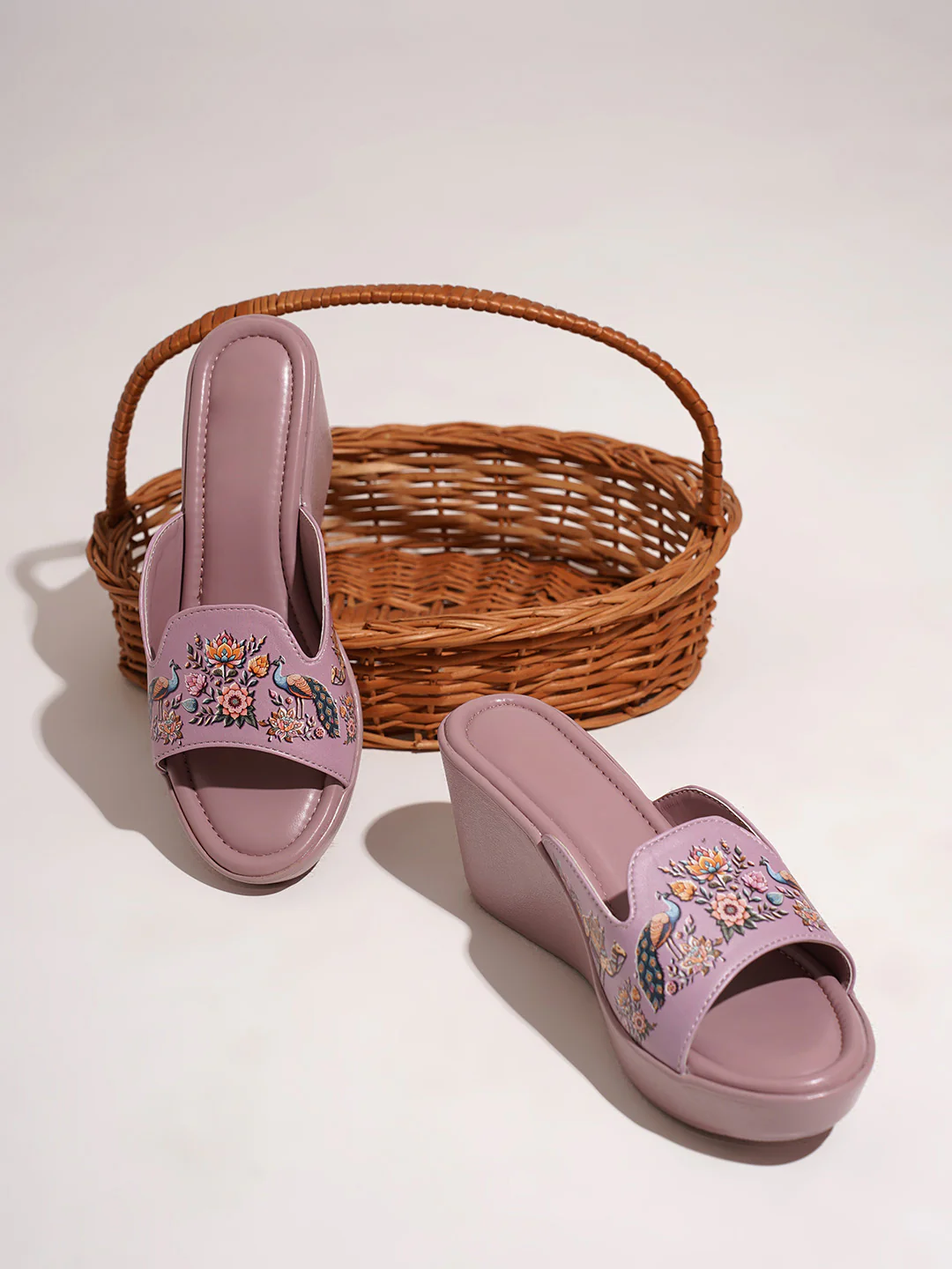 JM Looks Platform Wedge Sandals with Floral Embossed Strap - Image 18
